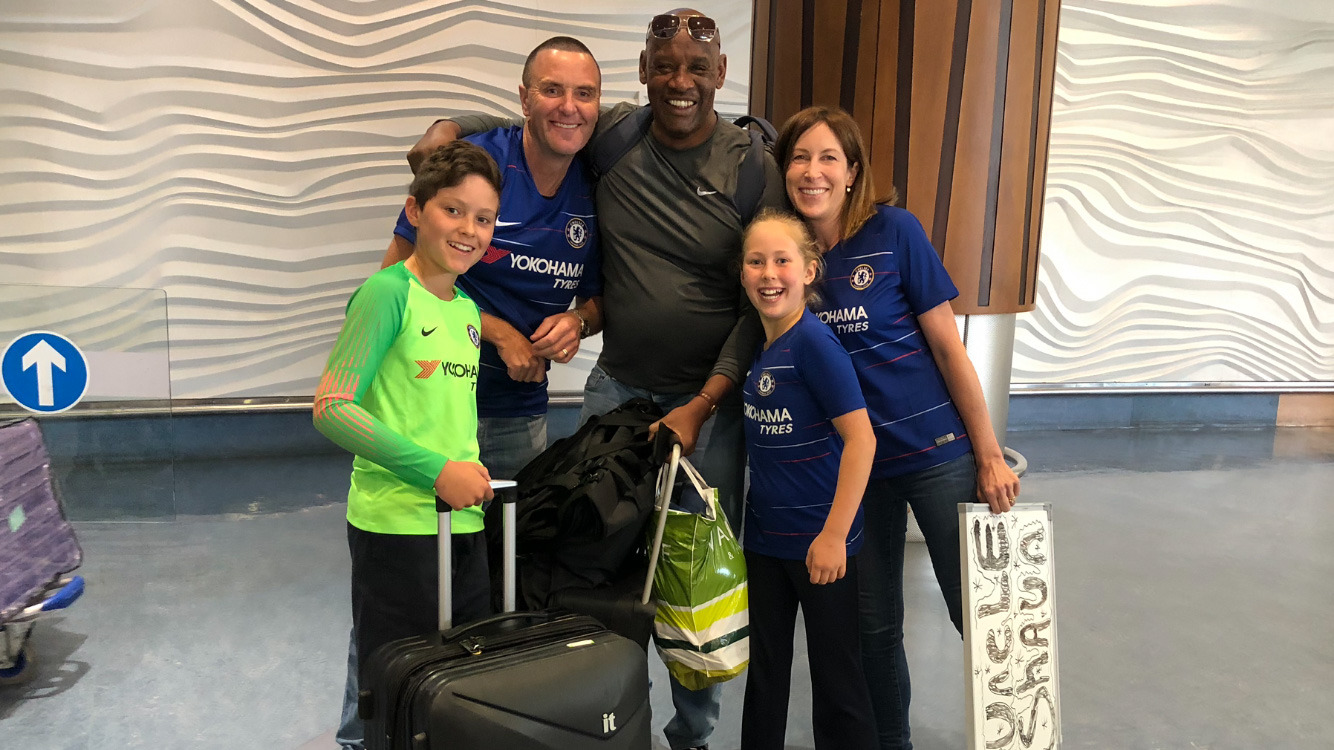 Shaun Wallace with Brendan Lochead, founder of Believe It Or Not Quiz Events, his wife Annabelle, daughter Sophie and son Harrison. Photo / Believe It Or Not
