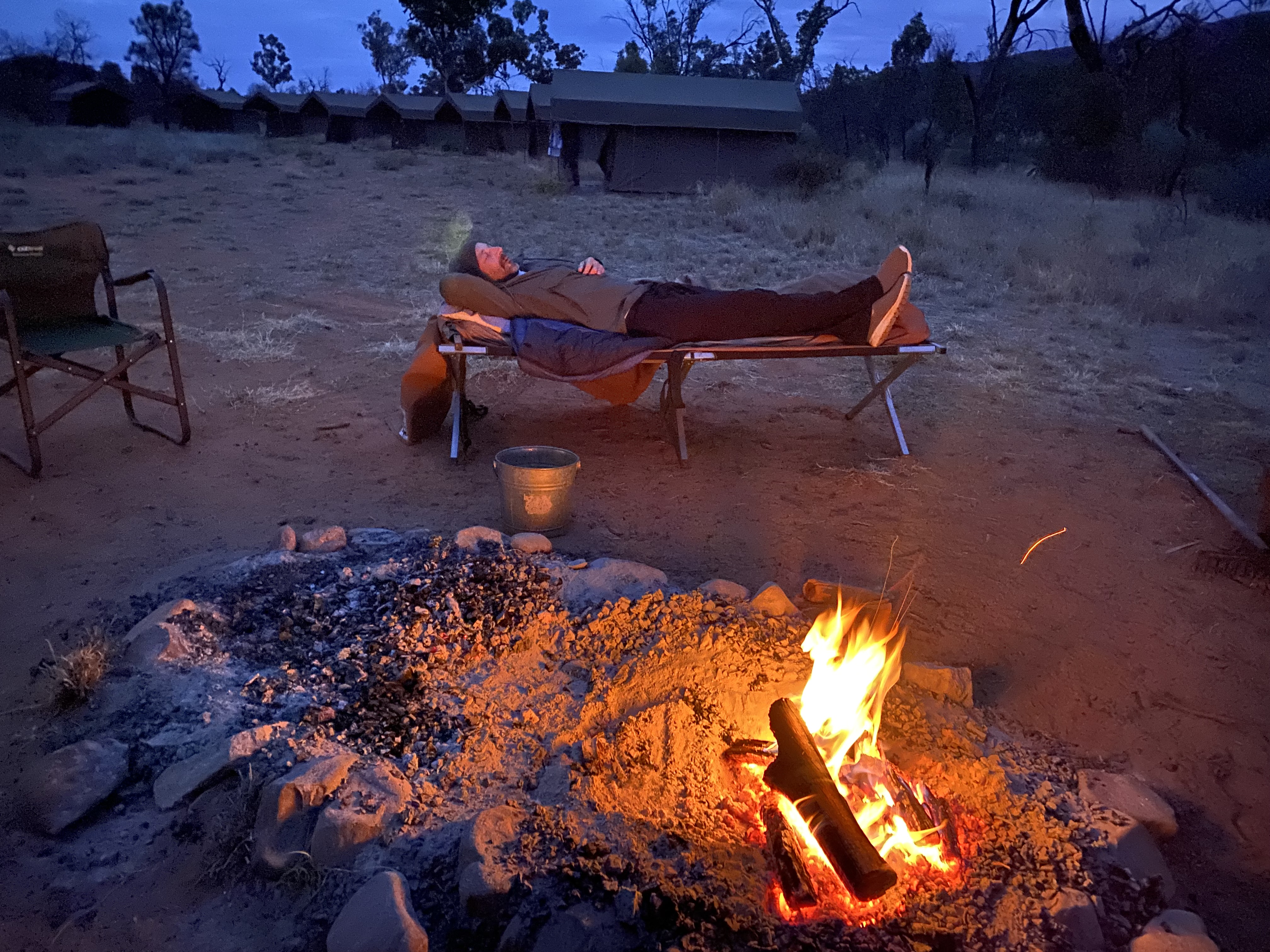 Fireside camping on the Larapinta Trail. Photo / Anna Sarjeant