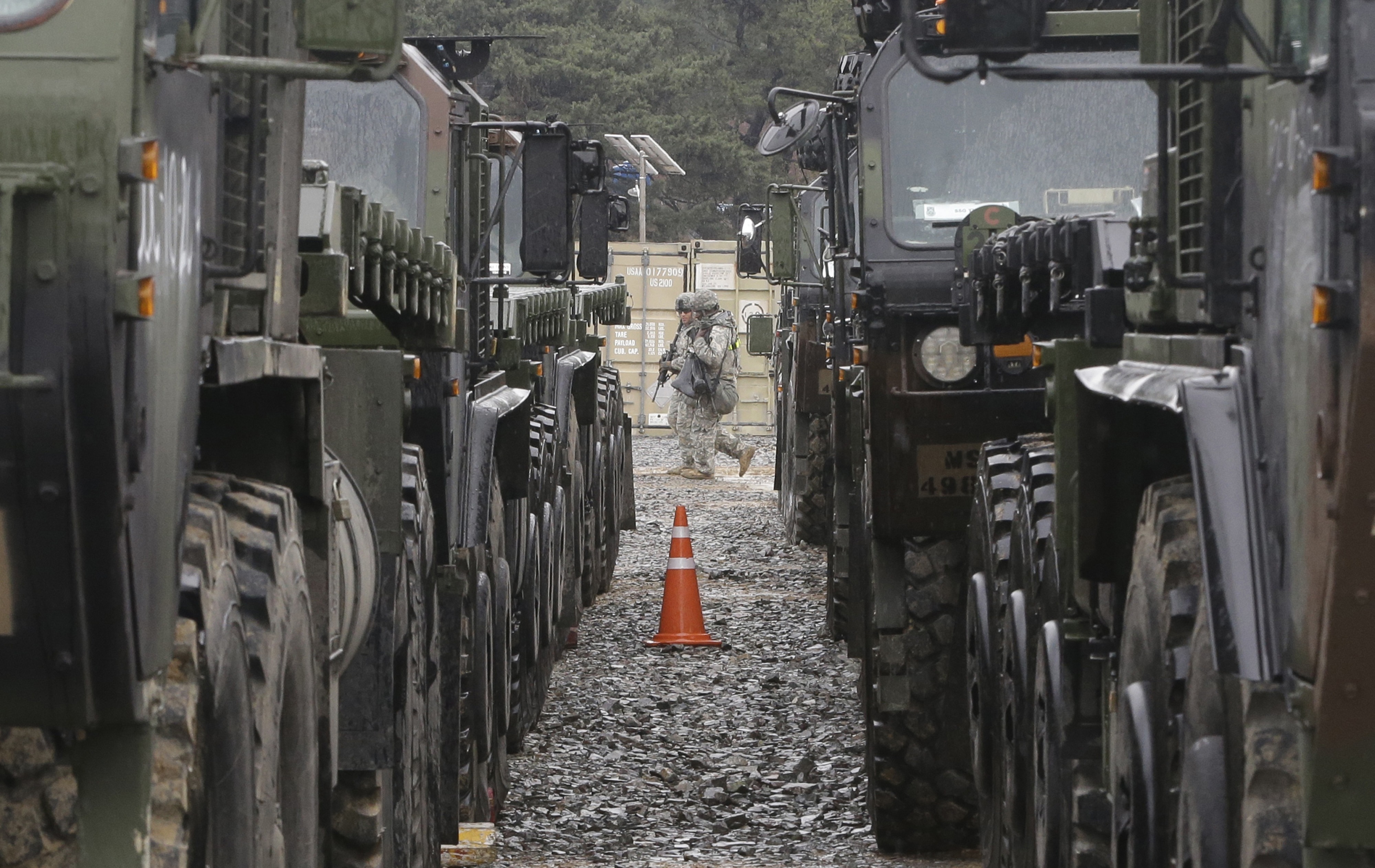 US Marine soldiers patrol during the US-South Korea joint Exercise Operation Pacific Reach in Pohang. Photo / AP