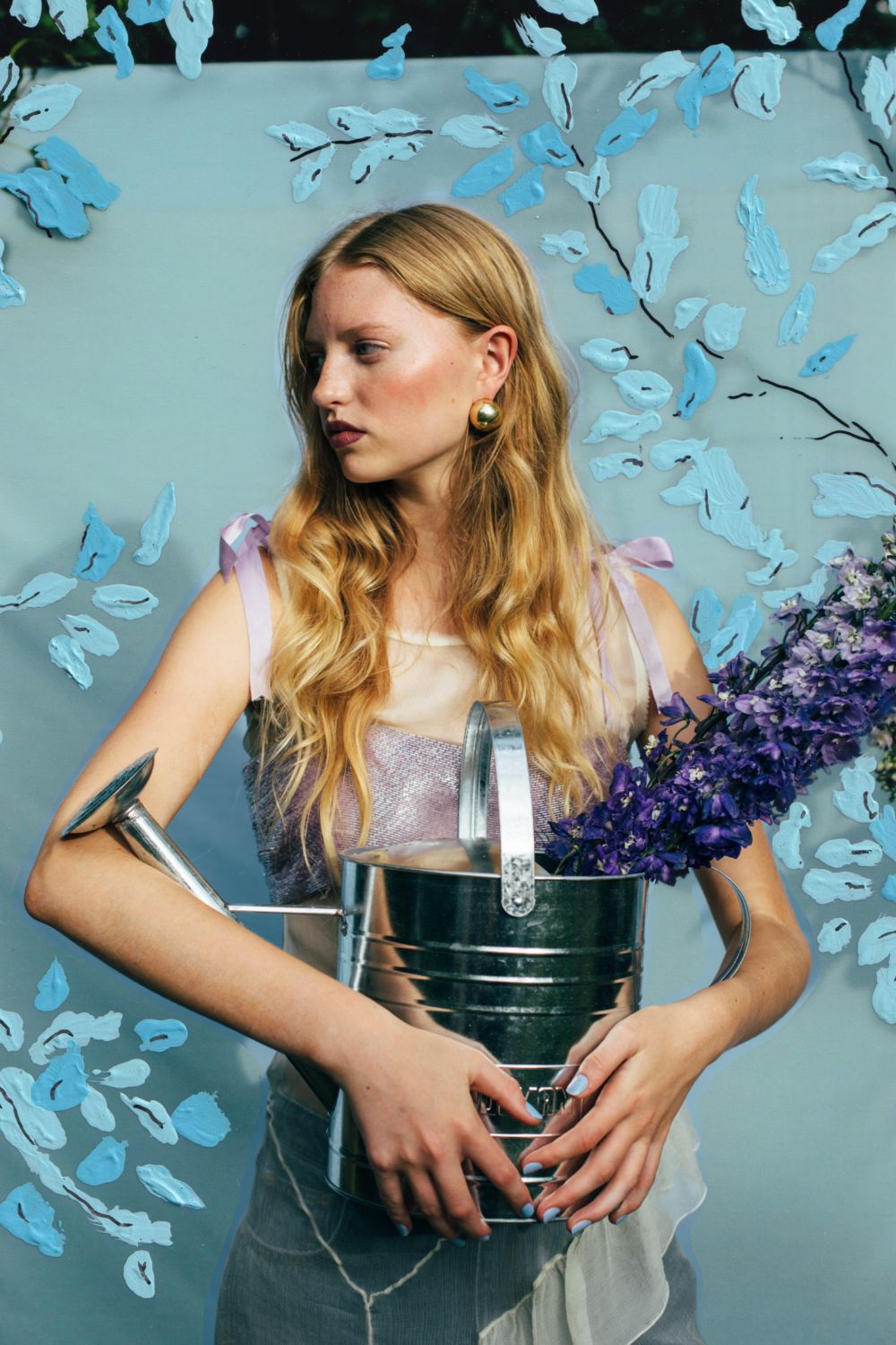Paloma Wool dress. Emporio Armani vintage crop. Ksubi jeans. Meadowlark earrings. Photo / Anahita Paul