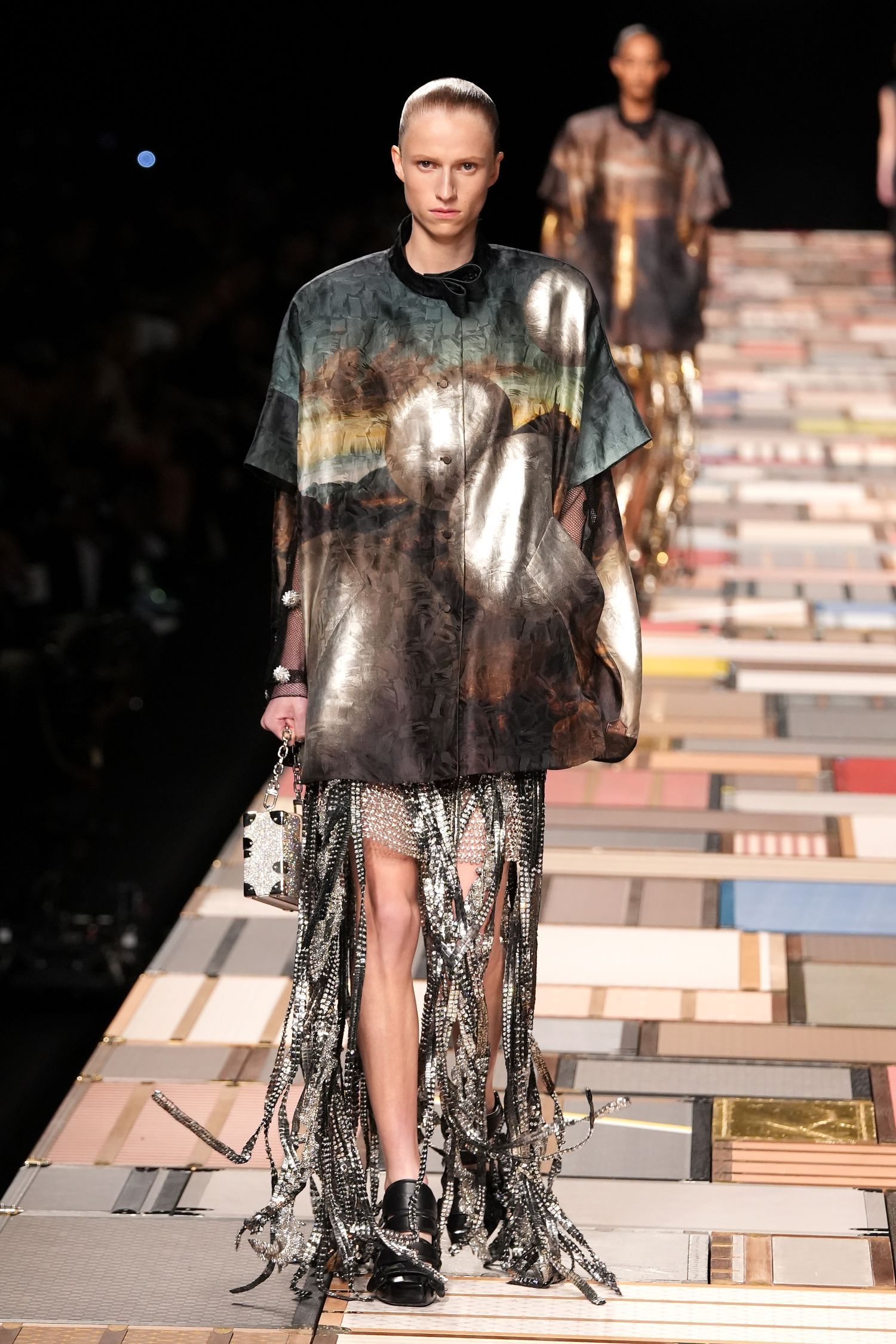 Izzy Cowdell walks exclusively for Louis Vuitton. Photo / Getty Images