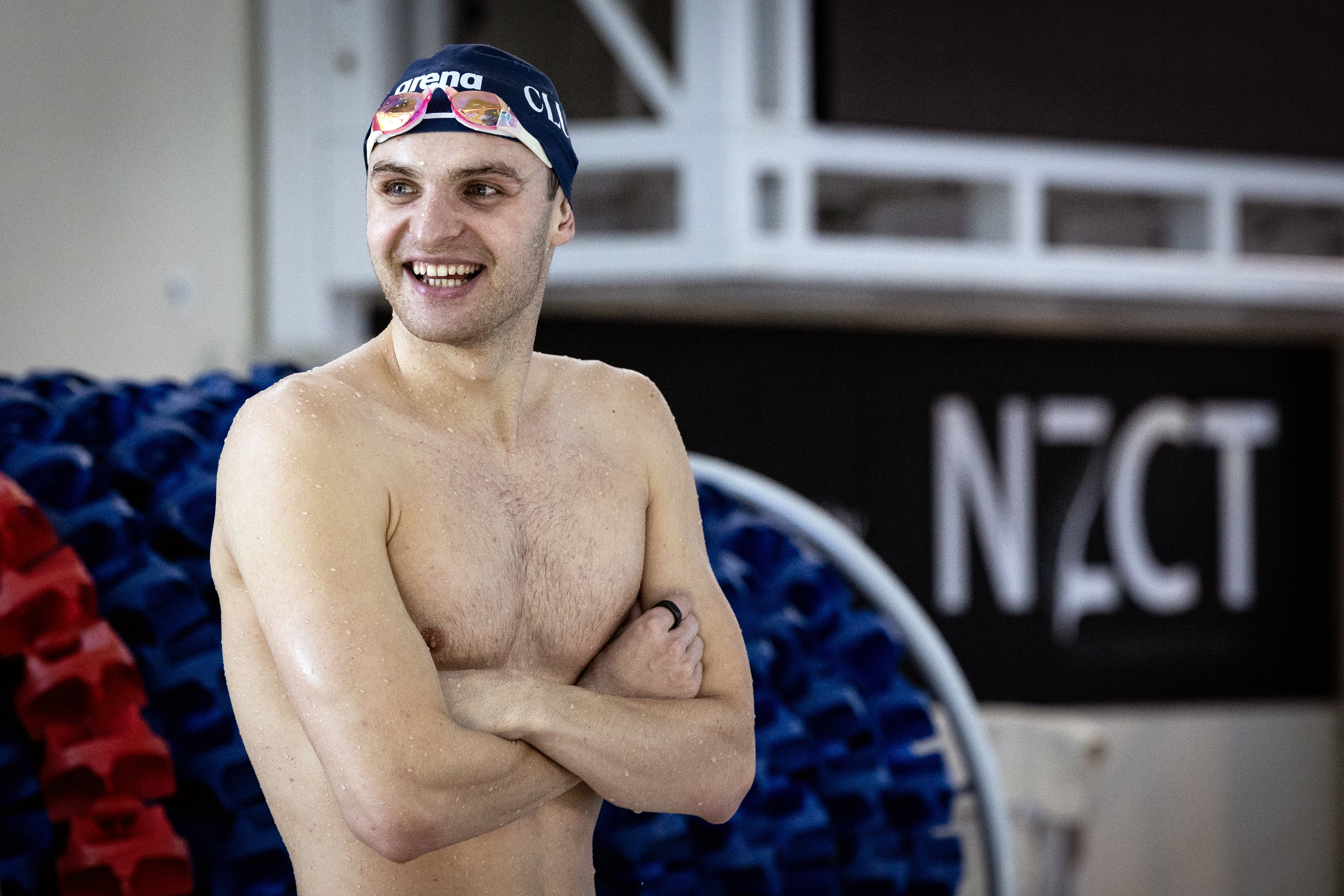 Lewis Clareburt training last month on the North Shore. Photo / Jason Oxenham �