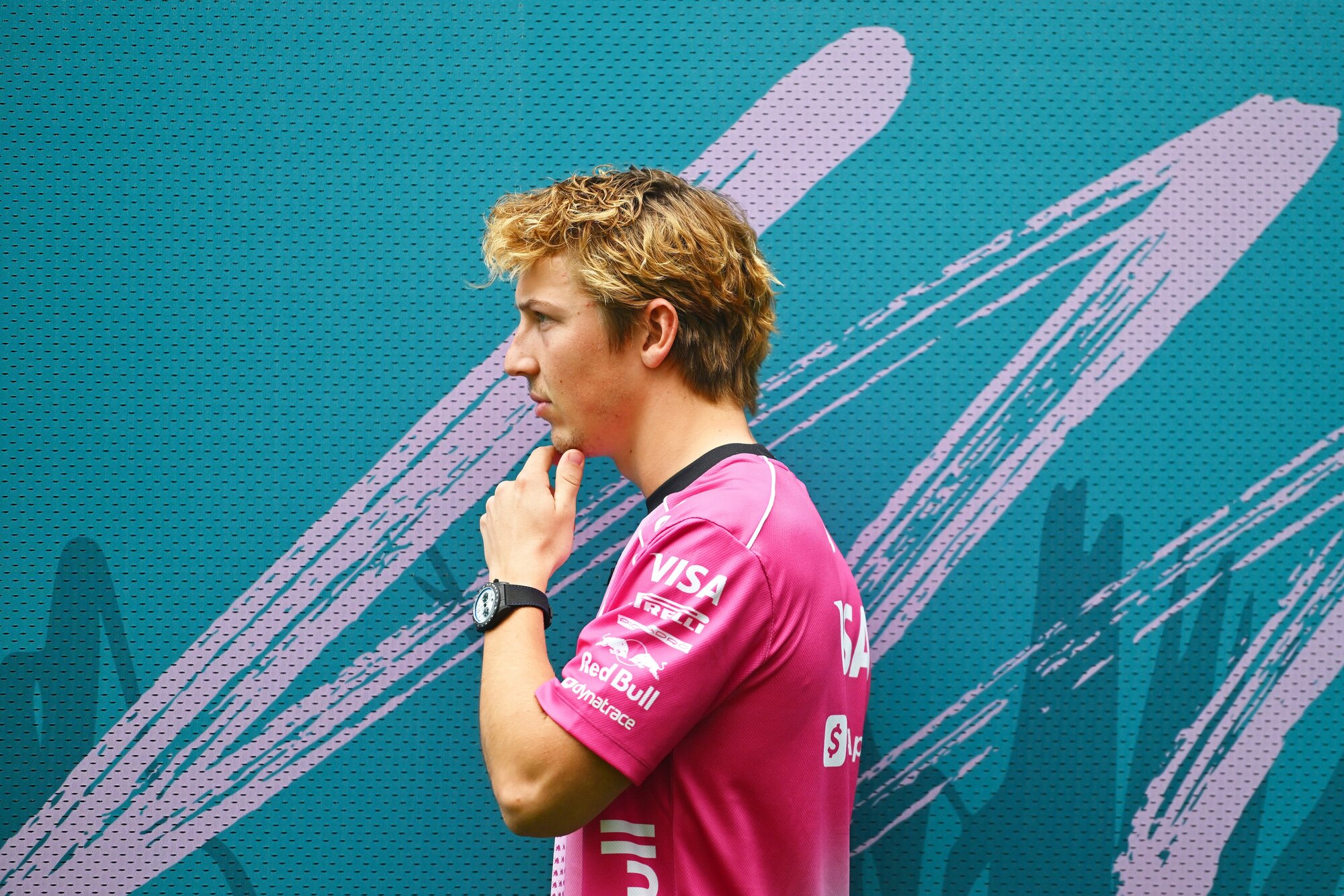 Liam Lawson: 'What is going on with this battery?' Photo / Red Bull