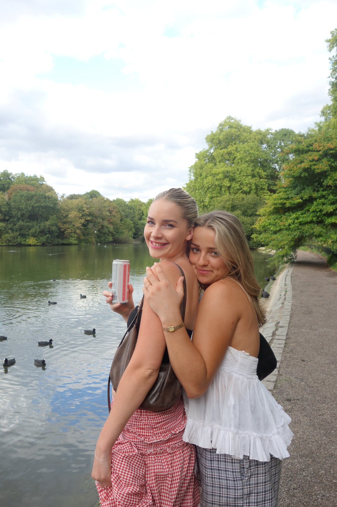 Lillie Rohan with a London friend at their favourite park. Photo / Supplied