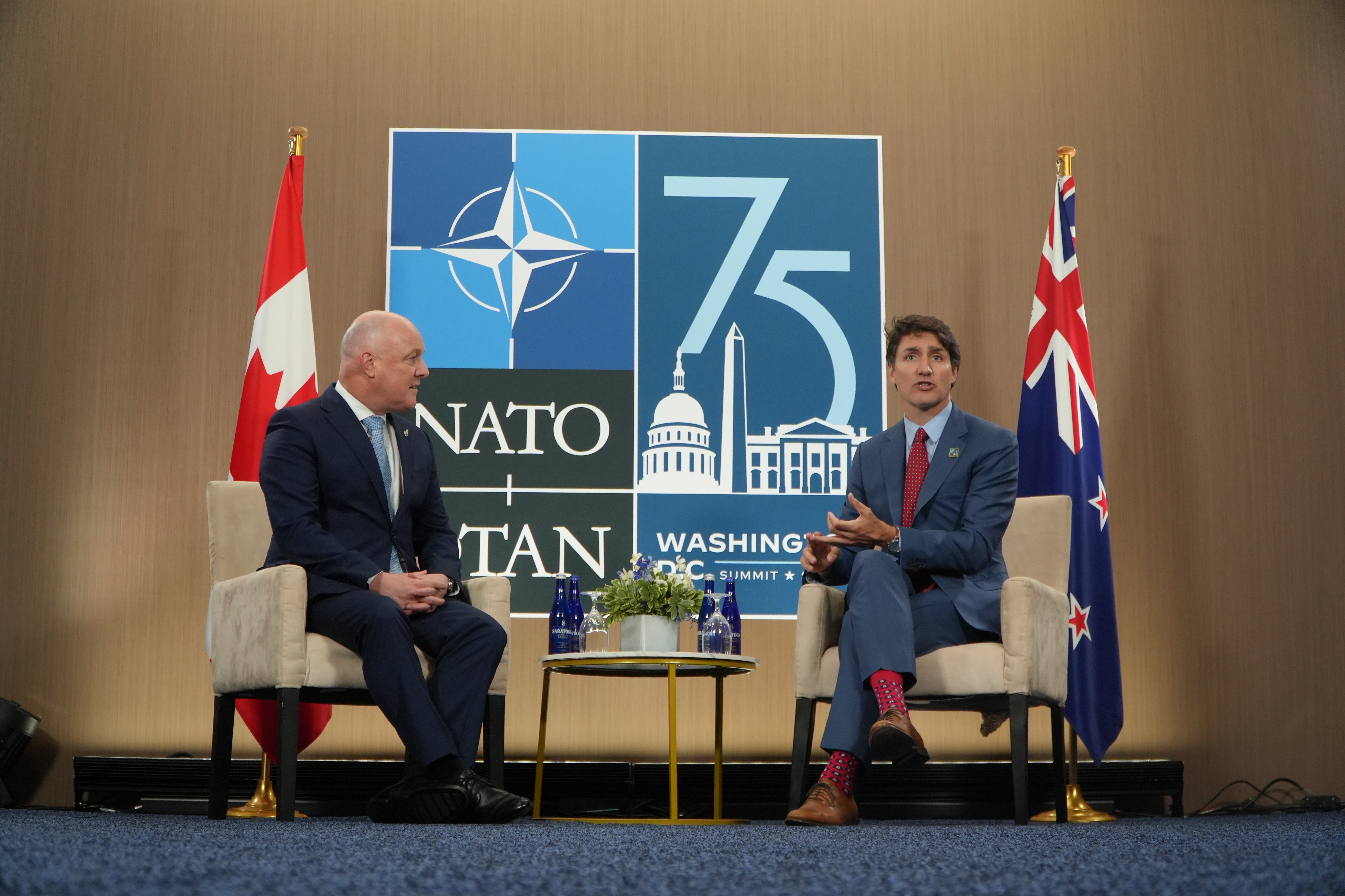 PM Christopher Luxon meets Canadian PM Justin Trudeau for a bilateral meeting while in Washington DC for the NATO Summit. Photo / Logan Church 