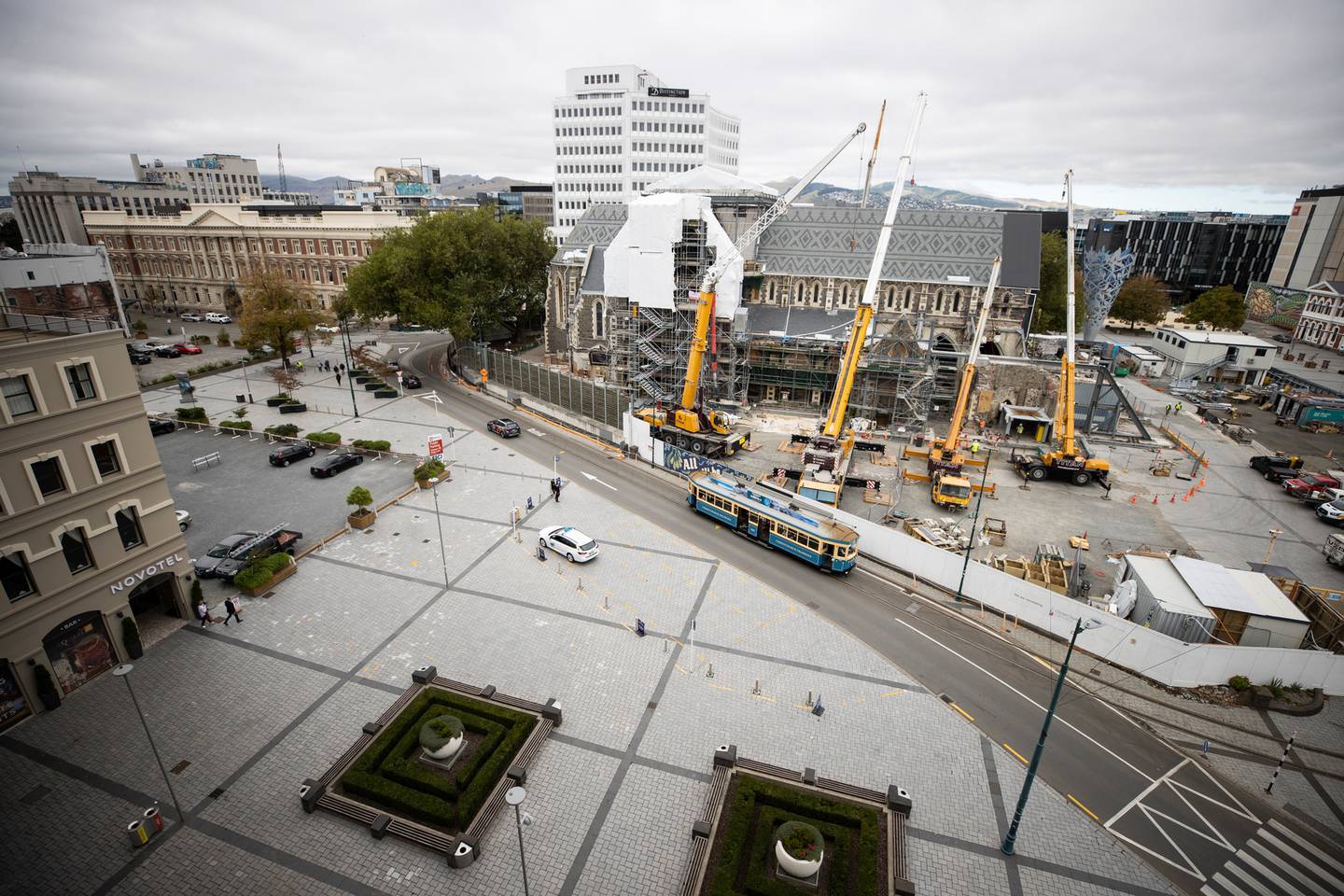 The roof was removed as part of the Christ Church Cathedral Reinstatement Project. Photo / George Heard