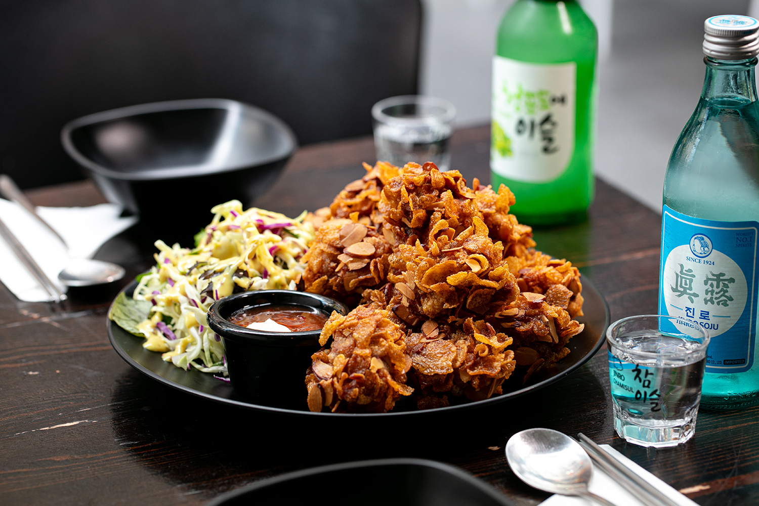 The almond crunch chicken on the menu at Pocha. Photo / Babiche Martens