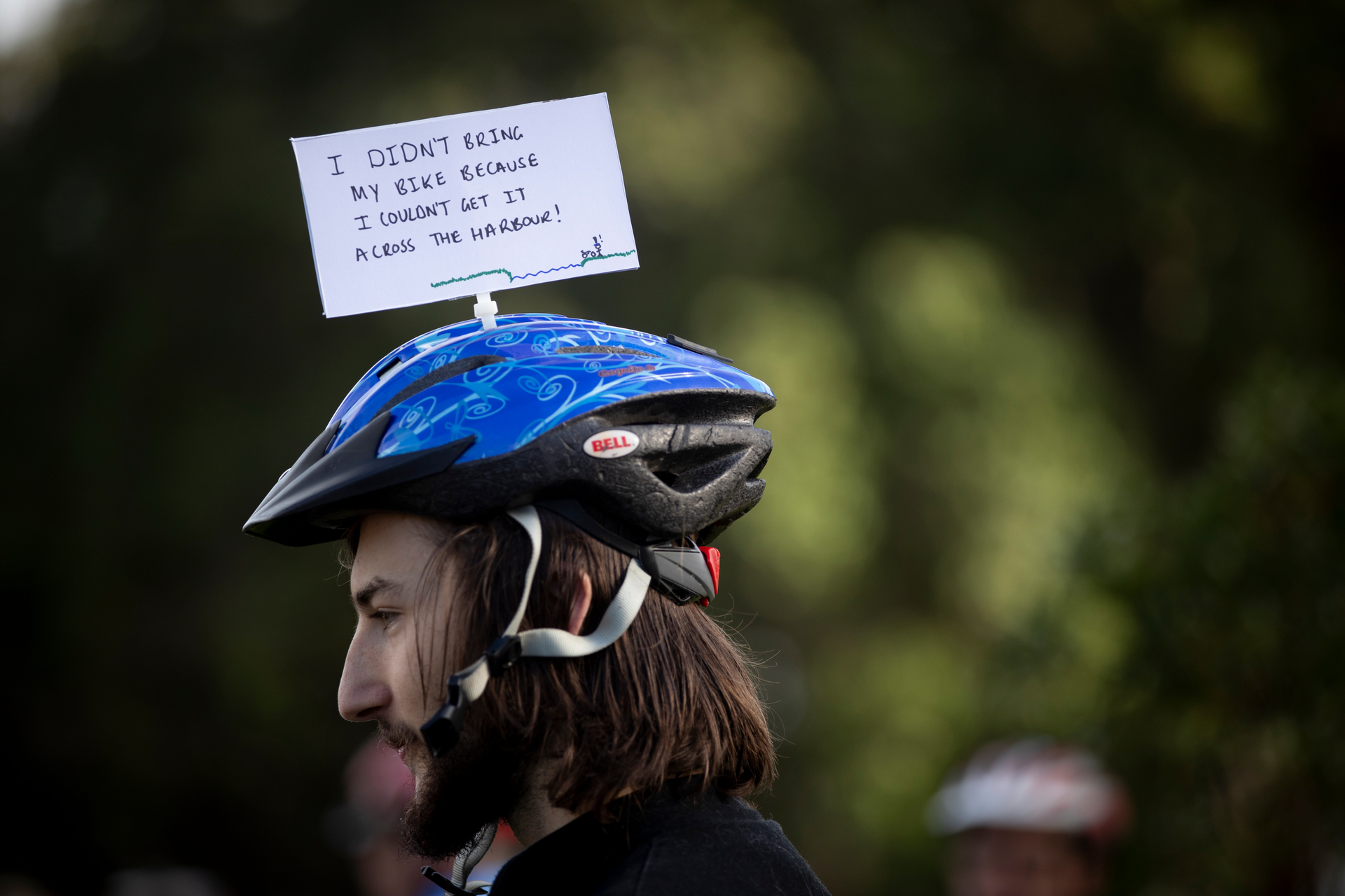 Almost ready to bike the bridge, May 30. Photo / Dean Purcell