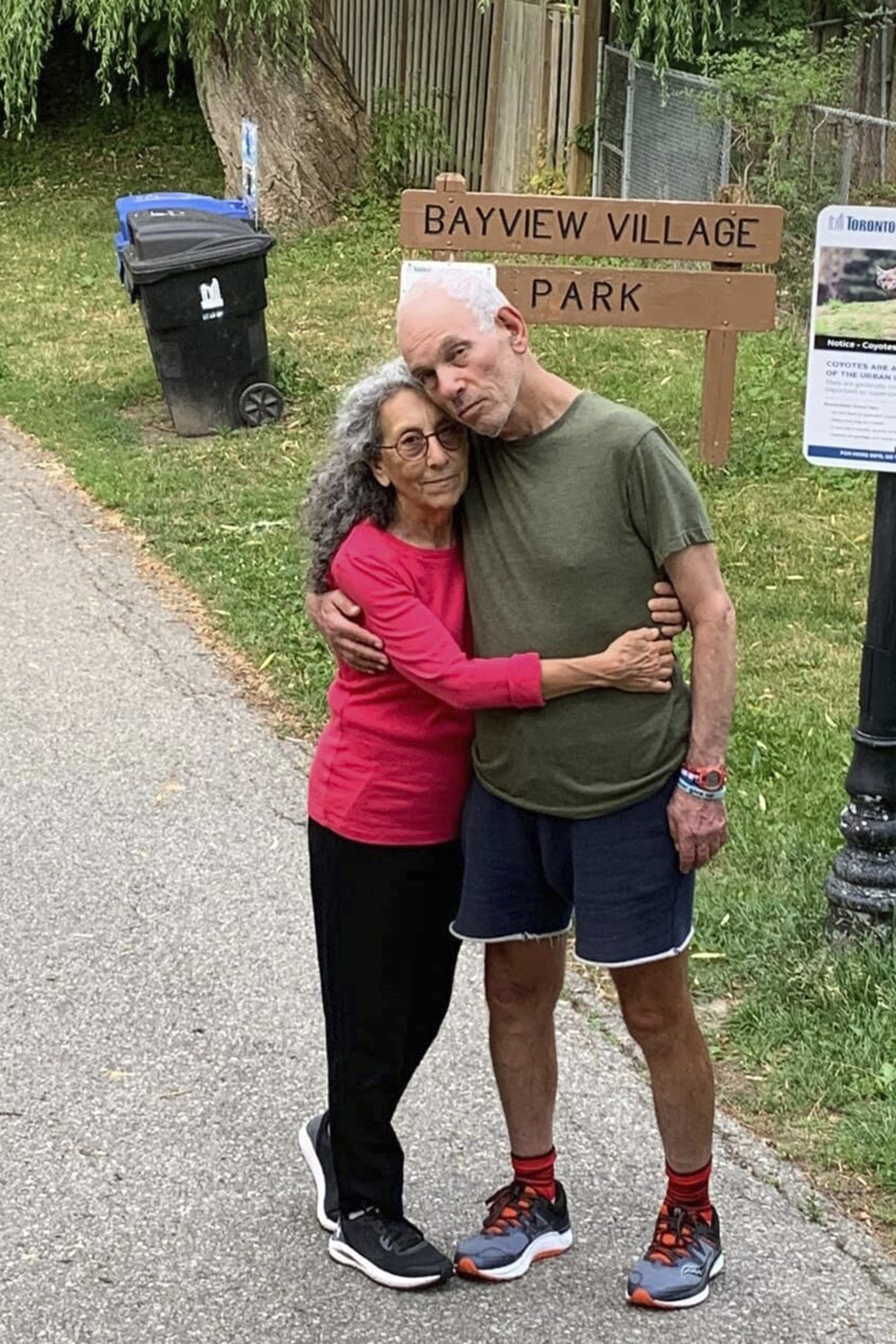 In this undated photo taken at an unknown location and released by Iris Weinstein Haggai, Judih Weinstein and Gad Haggai hold each other as they pose for the picture. Photo / Iris Weinstein Haggai via AP
