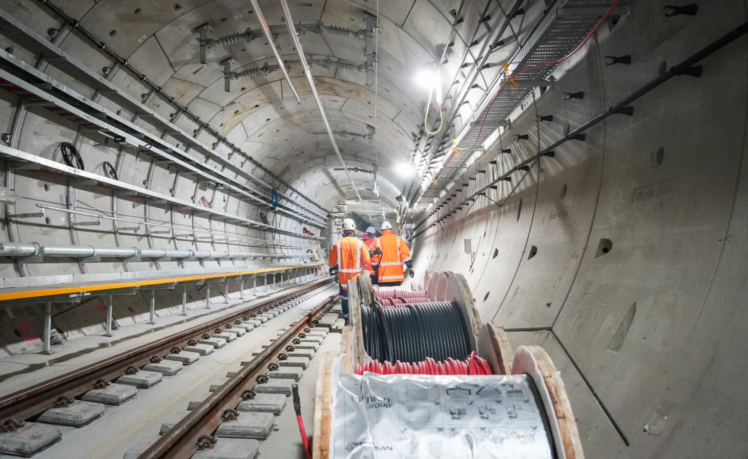 In March, the City Rail Link moved beyond the civil stage and hundreds of kilometres of cables are being laid to run the stations and trains. Photo / Corey Fleming