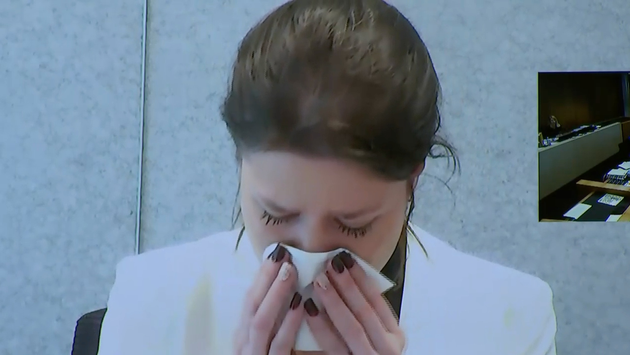 An emotional Rose Standtrue giving evidence of her life of