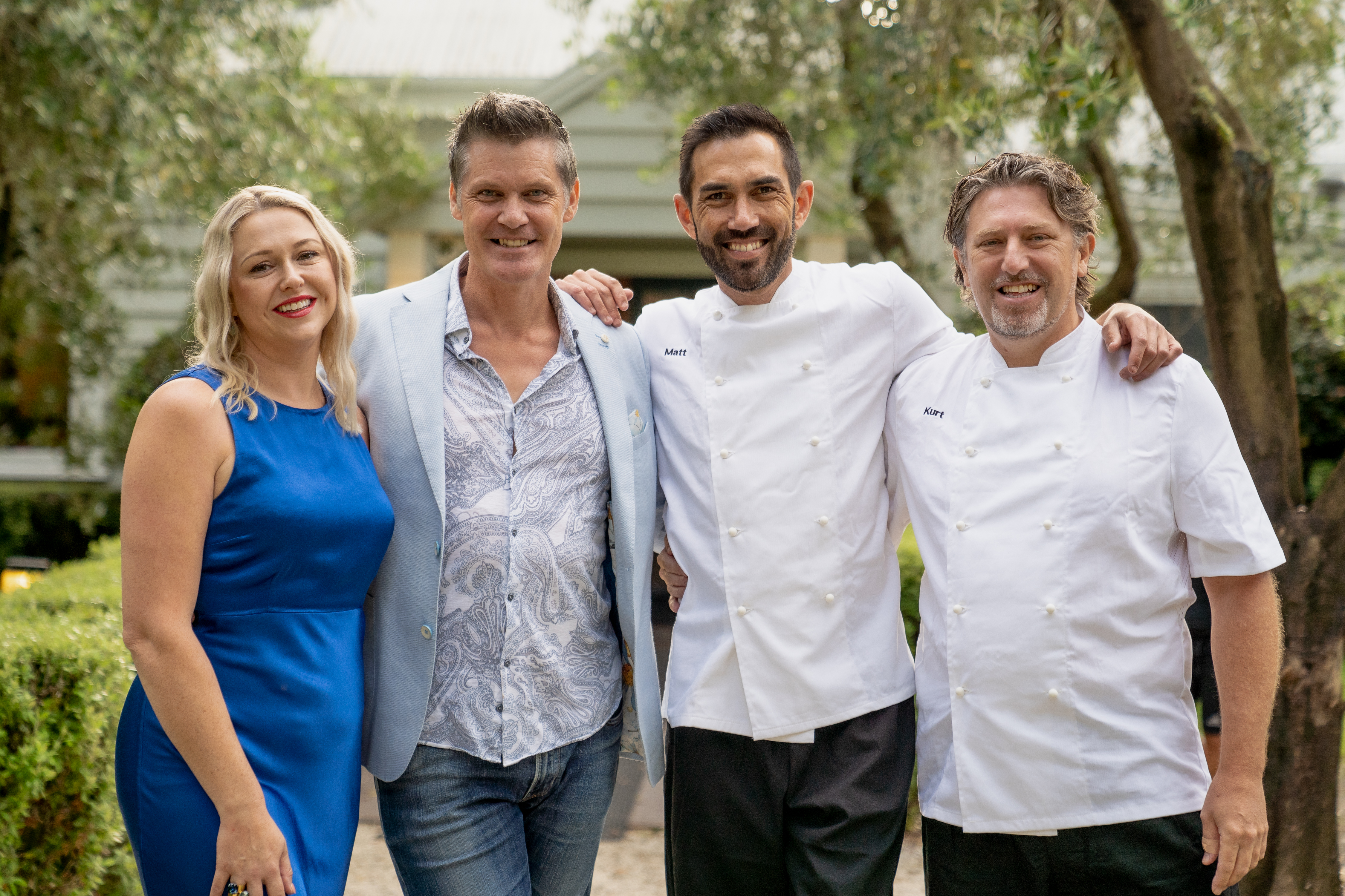 The My Kitchen Rules NZ 2023 finalists, Vikki and Pascal and Kurt and Matt. Photo / TVNZ