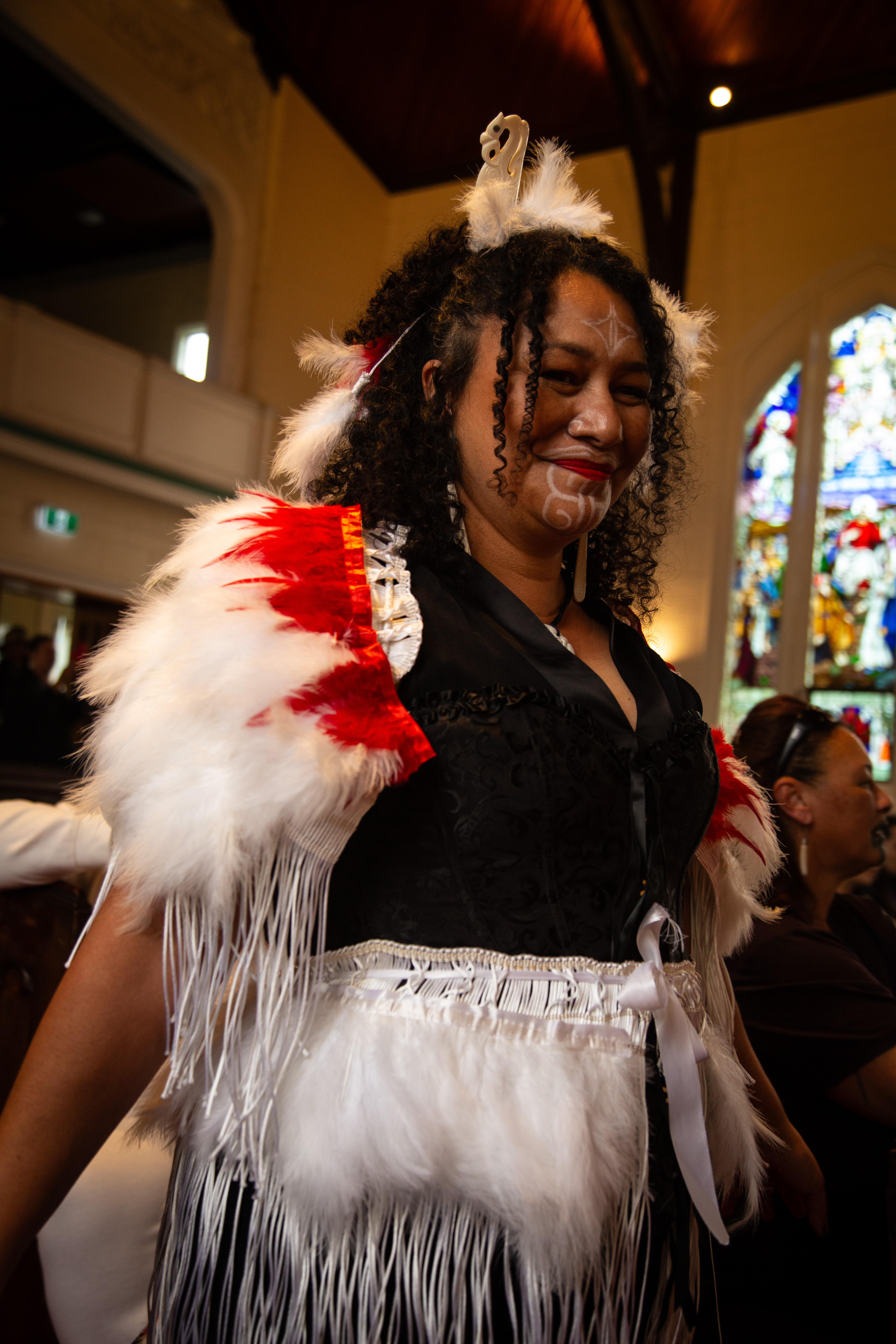 PAPA returns to Kāhui St David's, bringing woven work to the runway. Photo / Conan Fitzpatrick