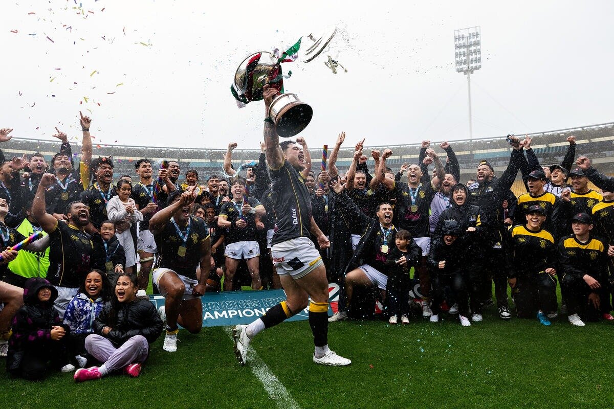 Wellington celebrate their win against Bay of Plenty in last season's NPC final. Photo / Photosport