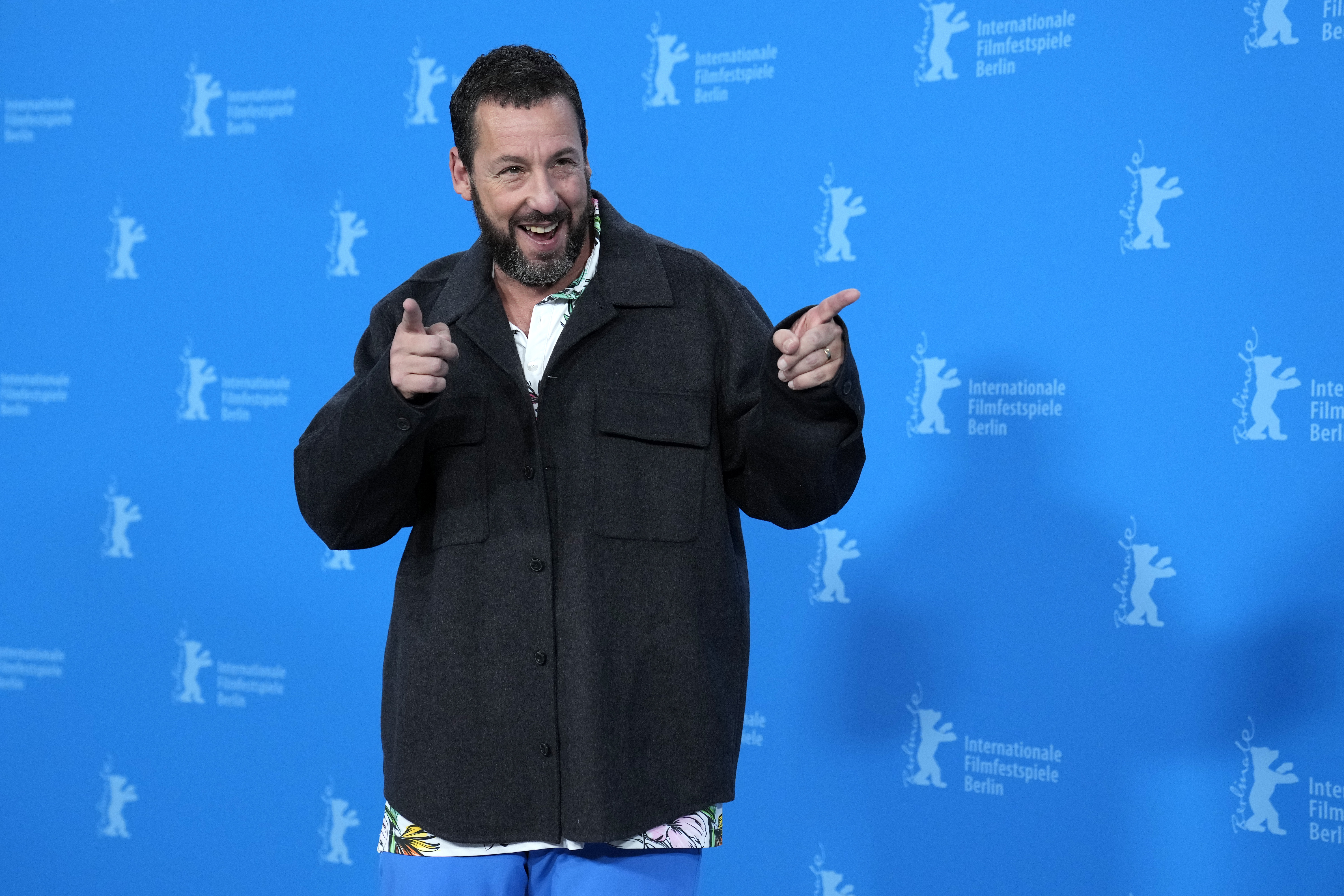 Adam Sandler poses for media for the movie 'Spaceman' during the International Film Festival Berlinale in Berlin. Photo / AP