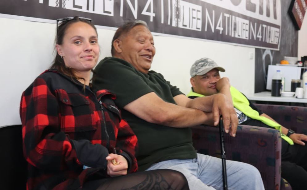 Hope Jones (left) with other people who attended the community pathways hui in Turangānui-a-Kiwa, Gisborne. Photo / RNZ