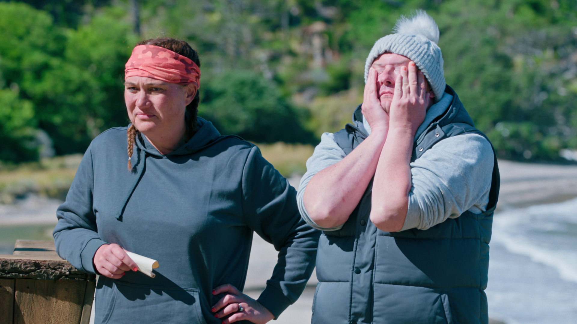 Carmel Sepuloni and Spankie Jackzon open a game-changing scroll. Photo / TVNZ