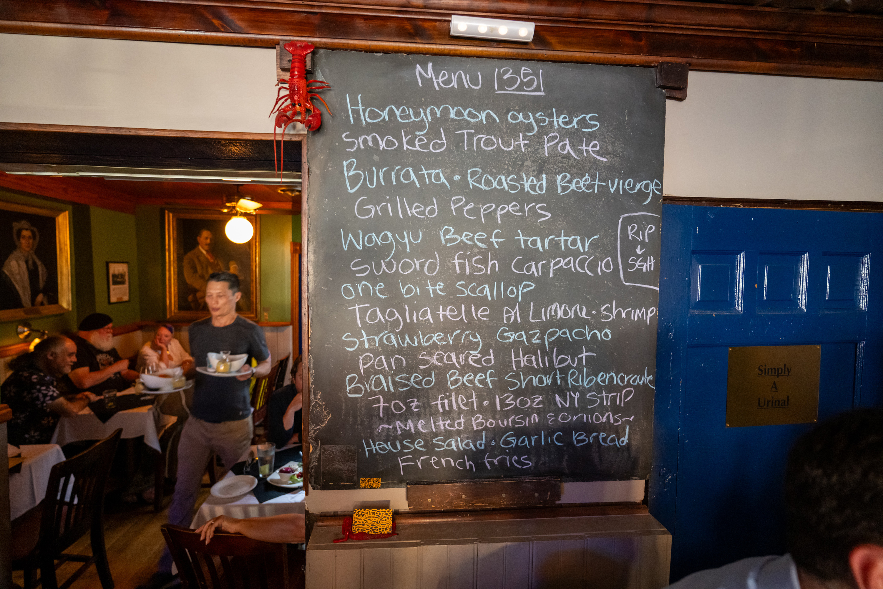 The menu inside Peter’s Inn. Photo / Christopher Myers, The New York Times