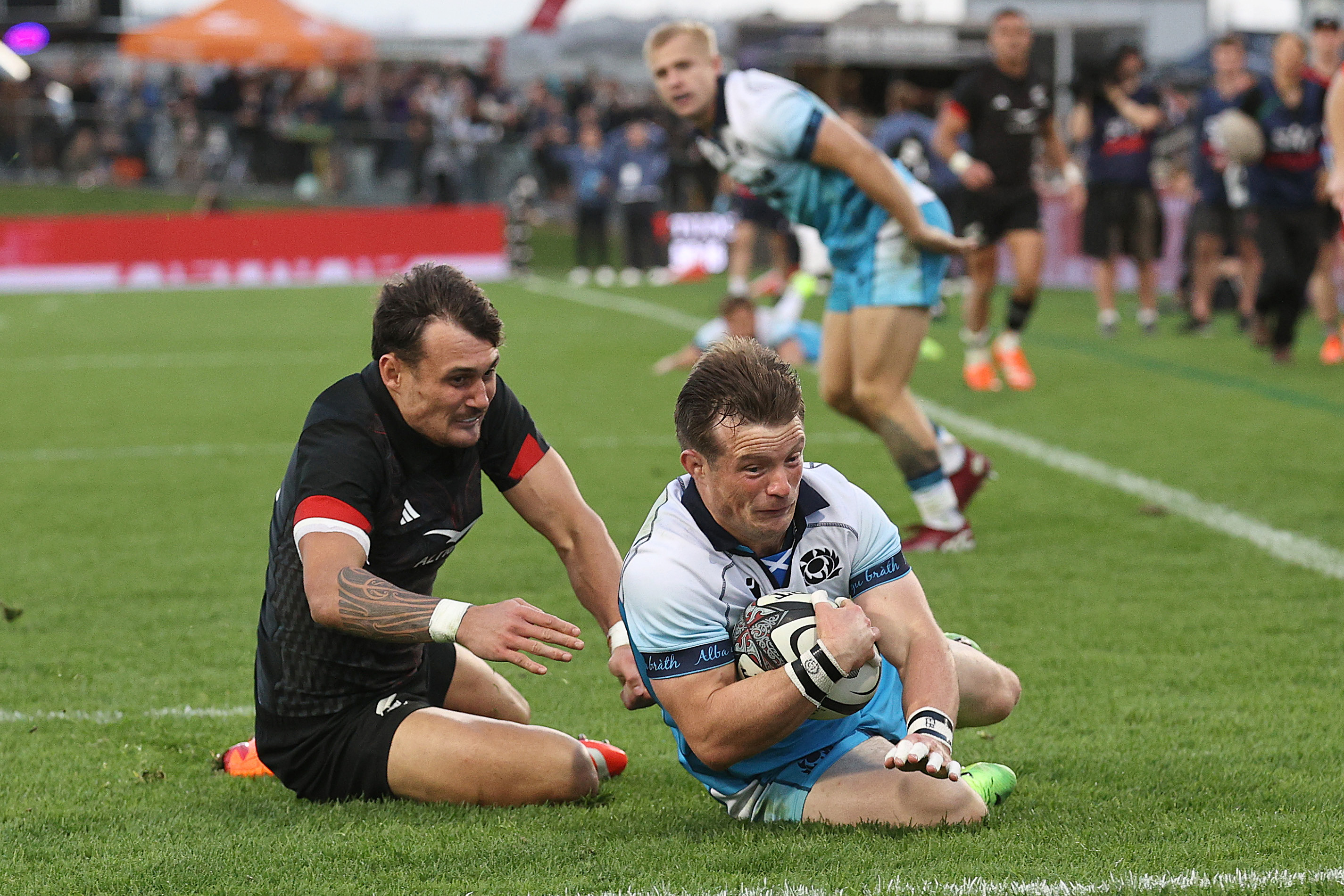 George Horne scored two tries to help Scotland beat the Māori All Blacks. Photo / Getty Images