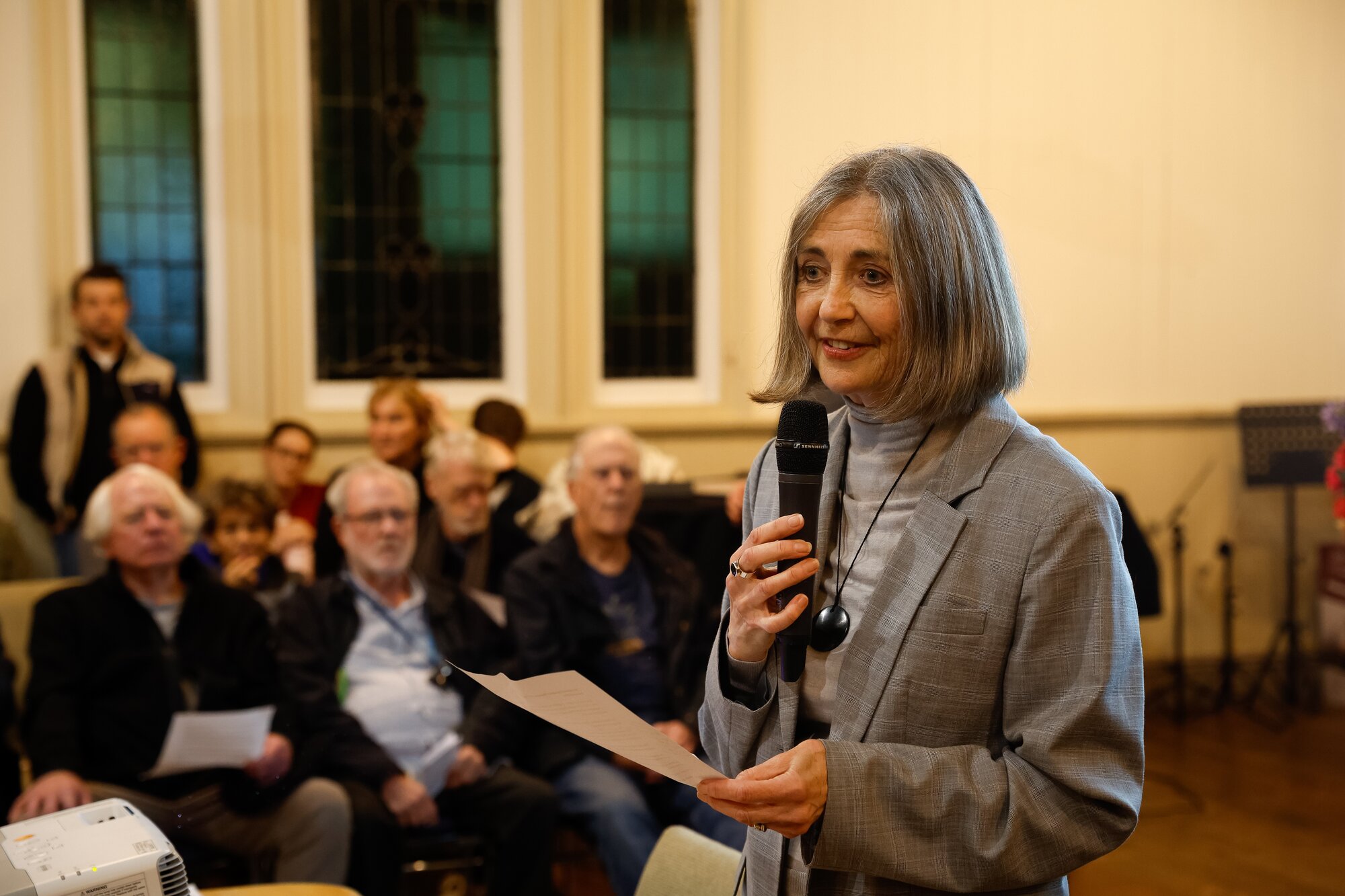 Sally Hughes of the Character Coalition, chairing the meeting on Thursday. Photo / Sylvie Whinray 