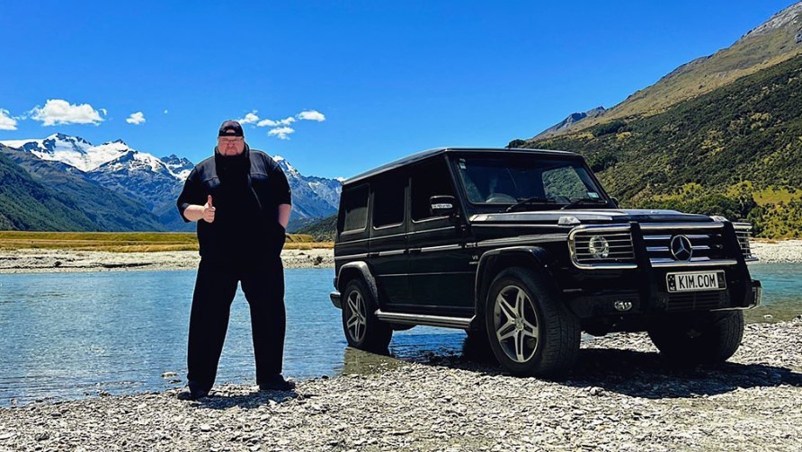 Kim Dotcom near his home at Glenorchy, outside Queenstown before his November 7, 2024 stroke.