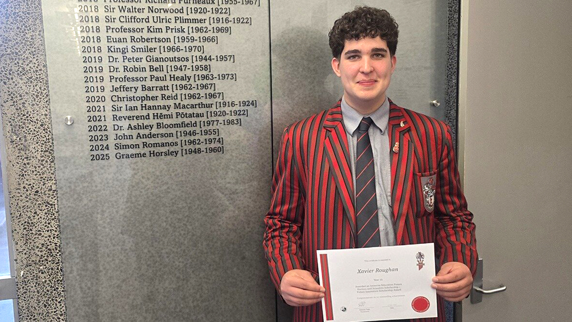 Xavier Roughan of Invercargill is currently studying at the University of Cambridge after winning a scholarship for his idea about a new treatment for dairy cows.