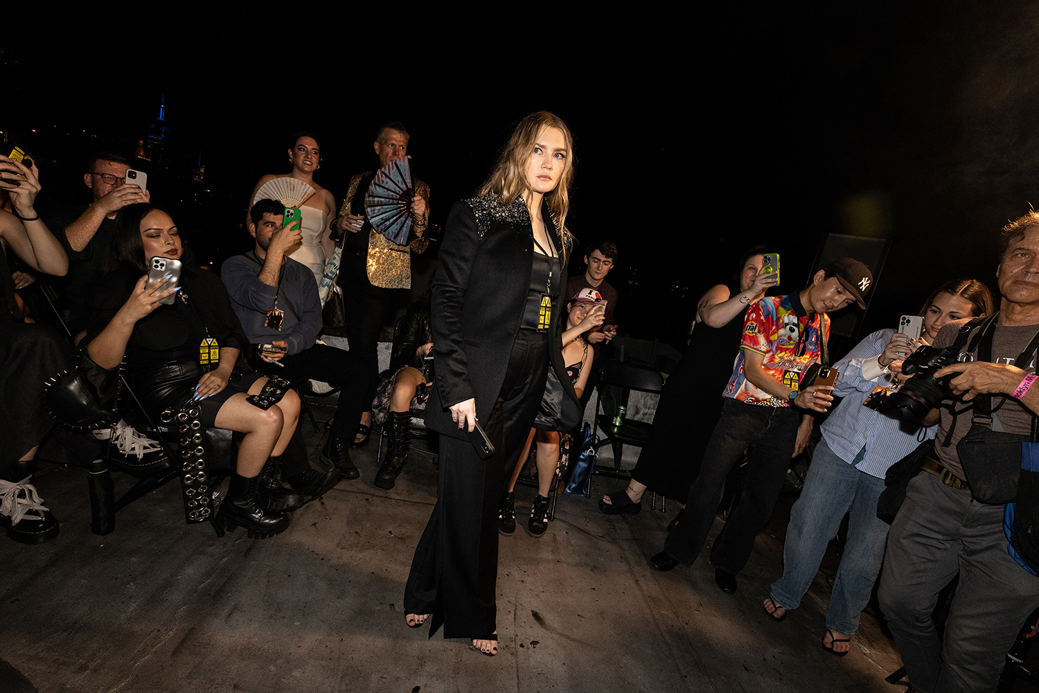 Anna Sorokin, also known as Anna Delvey, attends the Shao fashion show on the rooftop of her East Village apartment building in New York. Photo / Rebecca Smeyne, The New York Times