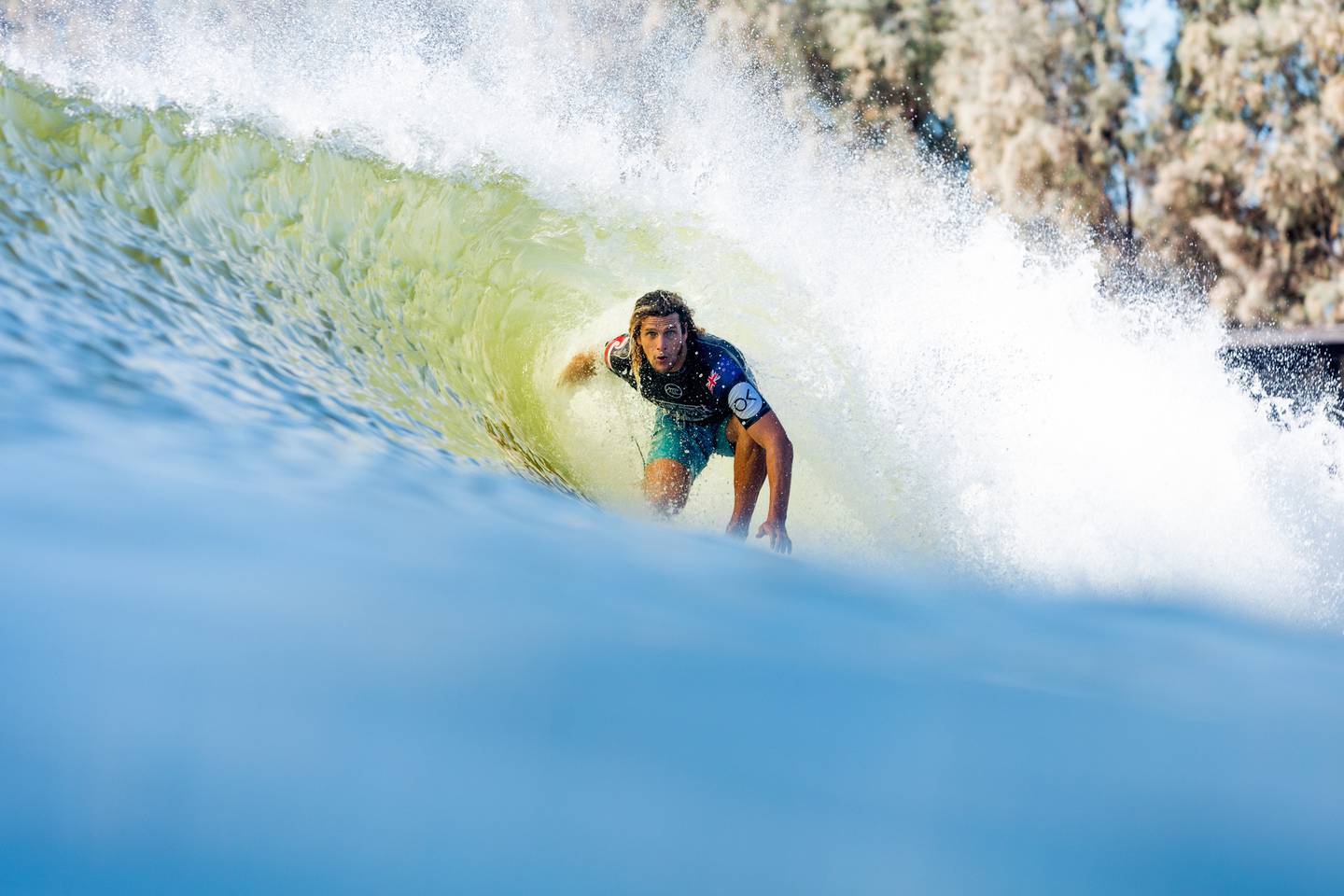 Ricardo Christie competing at the World Surf League Championship Tour's Freshwater Pro at the Surf Ranch in 2019. Photo / Getty Images