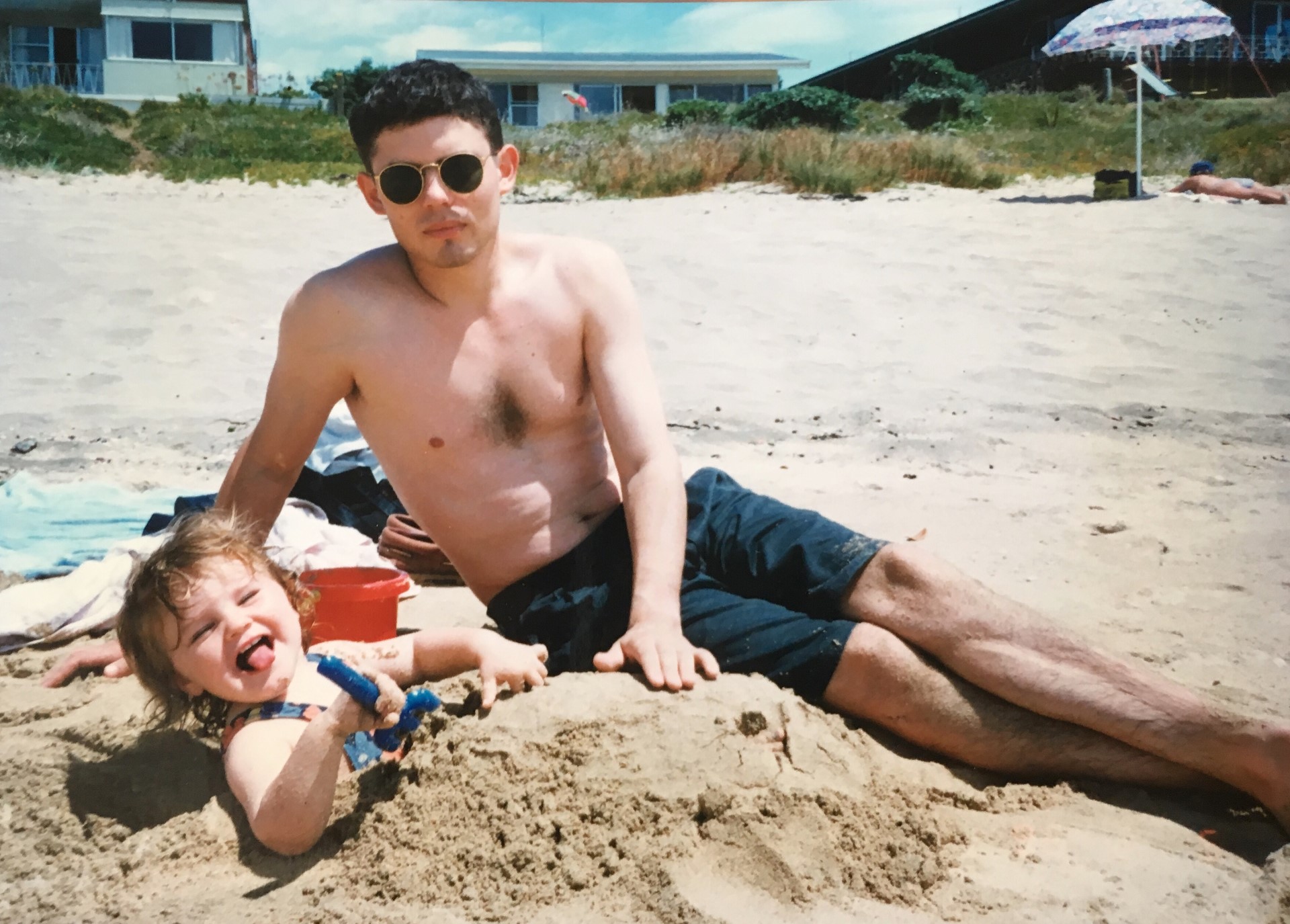 Chlöe Swarbrick as a toddler with her father Paul. Photo / supplied