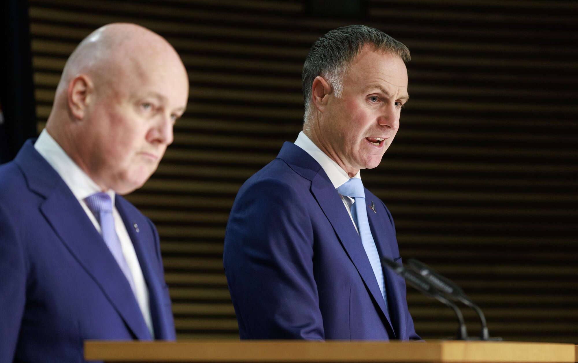 Prime Minister Christopher Luxon and Revenue Minister Simon Watts are expected to unveil technical tax changes in the Budget. Photo / Mark Mitchell