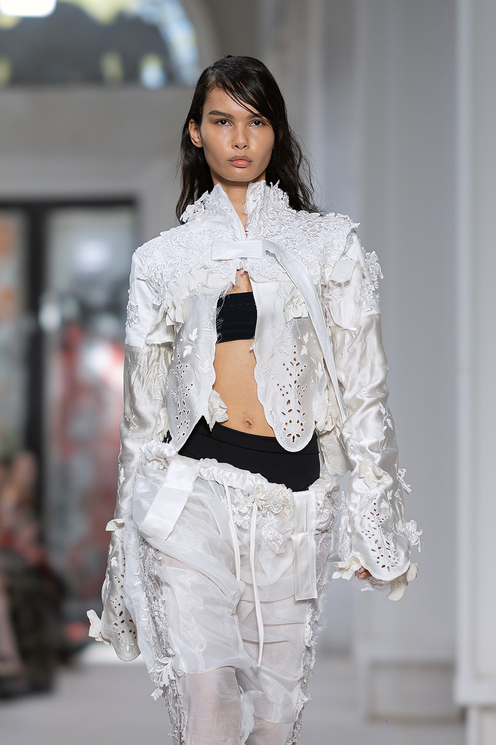 A model walks the runway during the Ottolinger womenswear spring/summer 2024 show. Photo / Getty Images