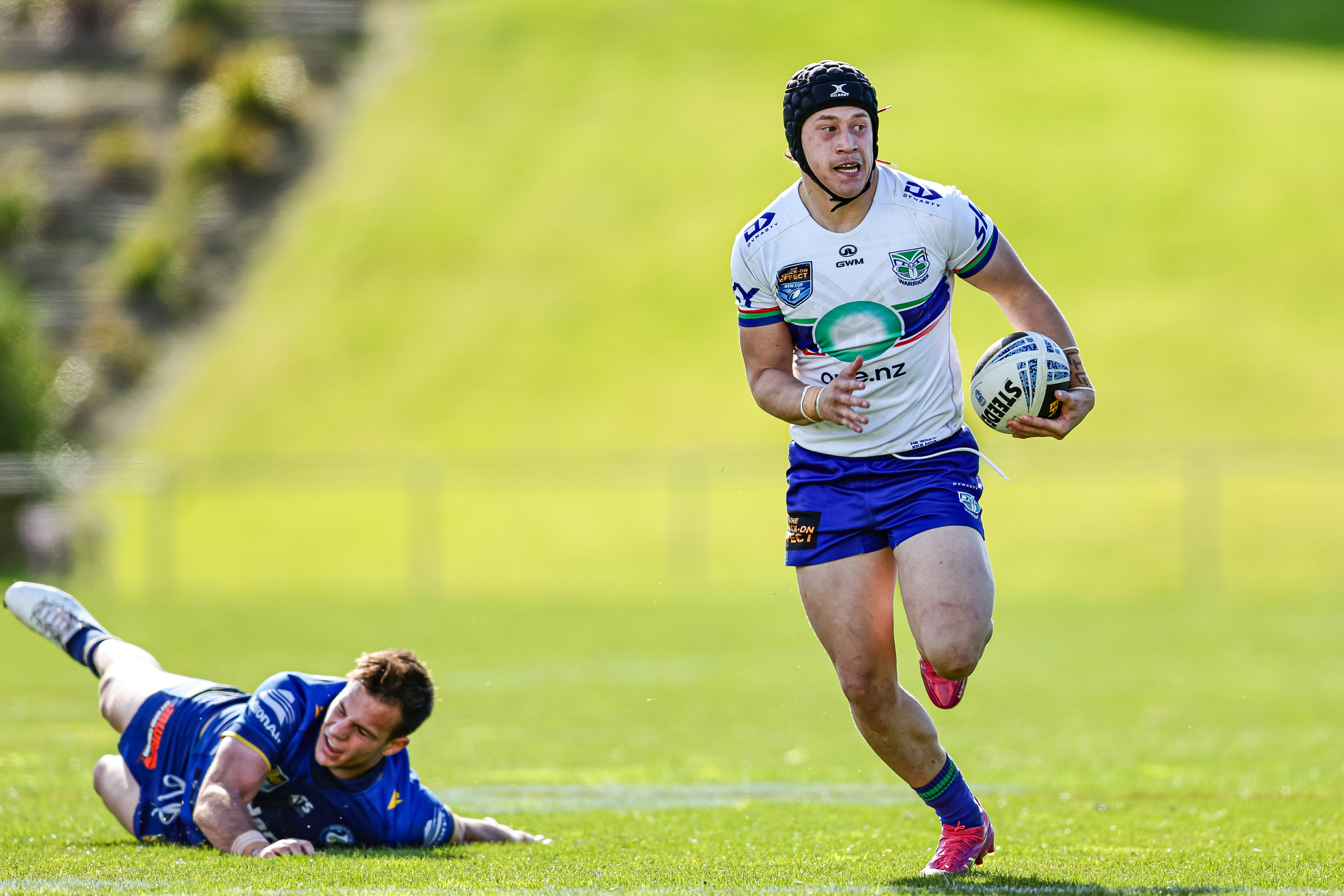 Makaia Tafua is part of a promising South Island core at the Warriors. Photo / Photosport