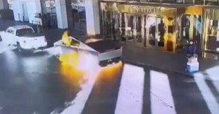 The moment a Tesla Cybertruck explodes outside the Trump hotel in Las Vegas. Photo / Twitter