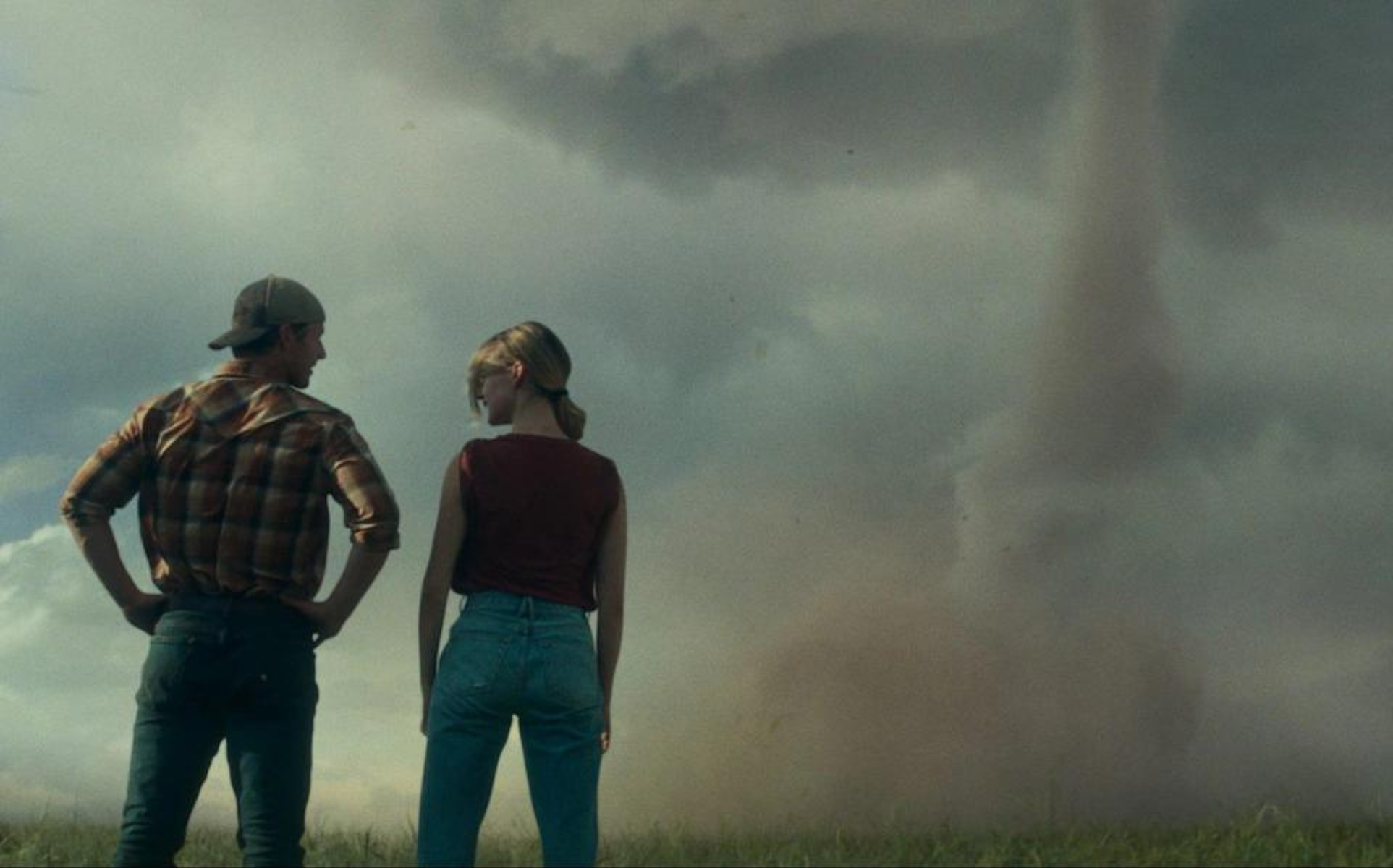 Daisy Edgar-Jones and Glen Powell in Twisters. Photo / Universal Pictures