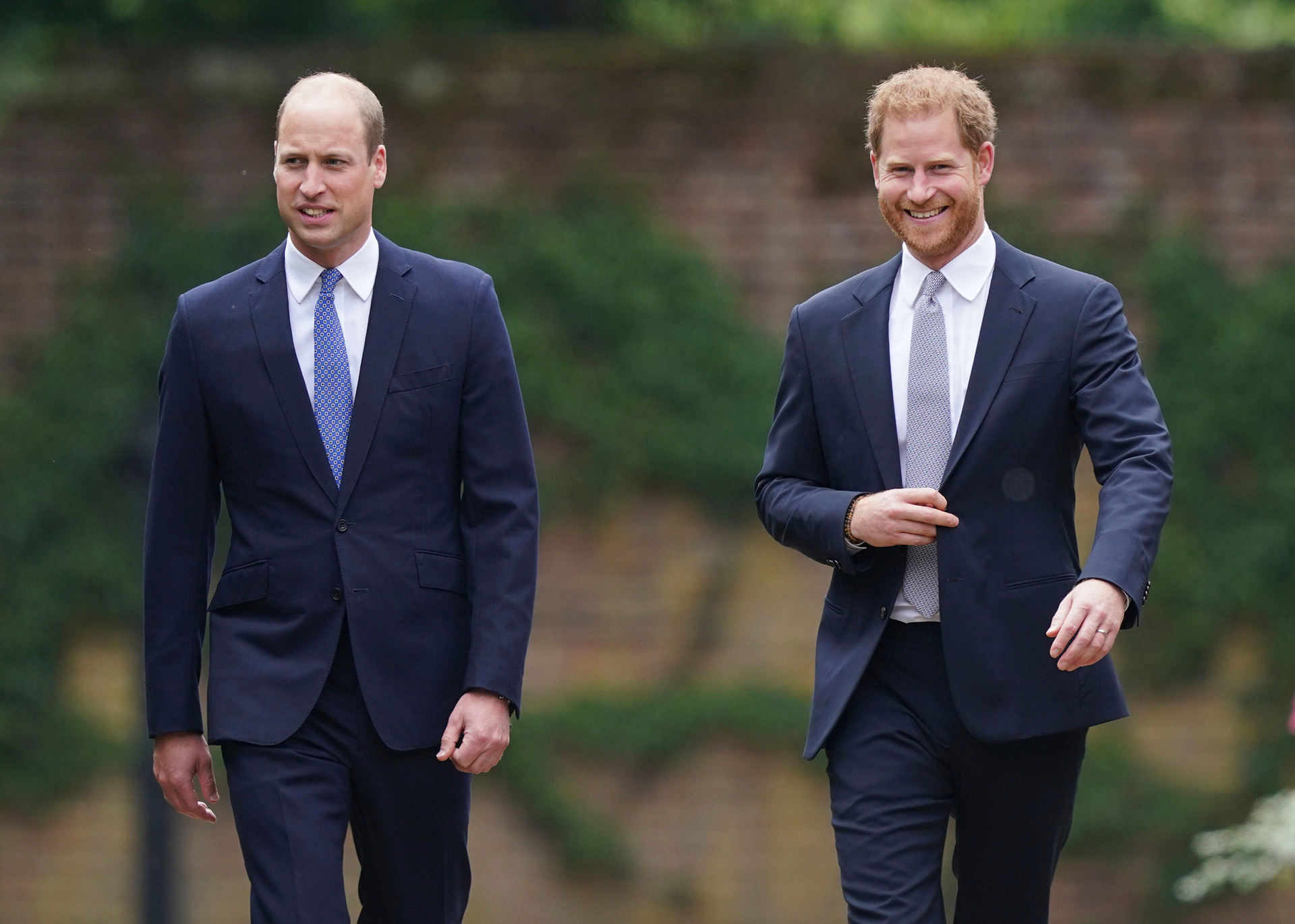 The brothers came together to unveil a statue of Diana at Kensington Palace. Photo / Getty Images