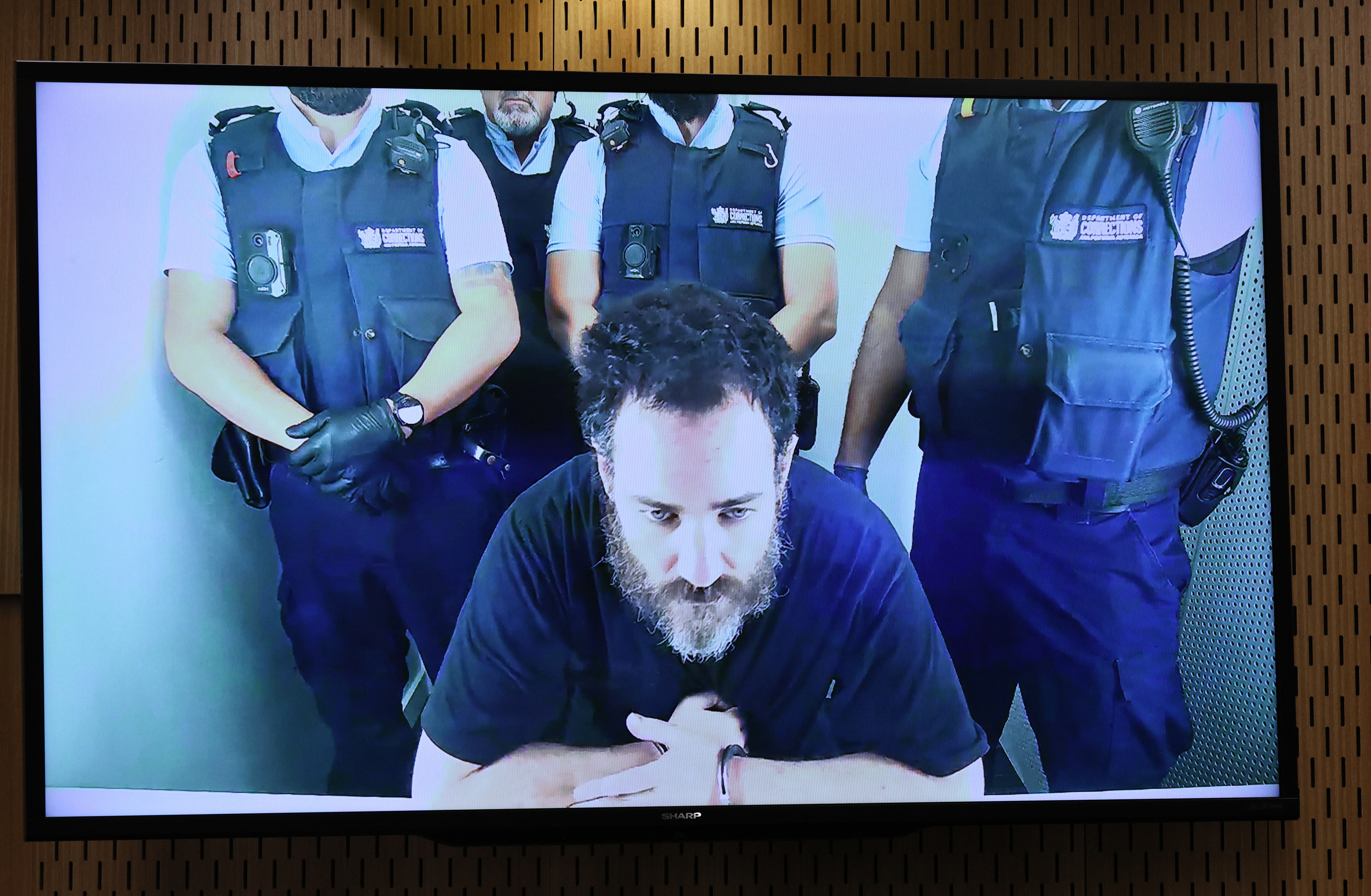 Nathan Boulter appeared via AVL for sentencing at the Christchurch High Court. Photo / Chris Skelton