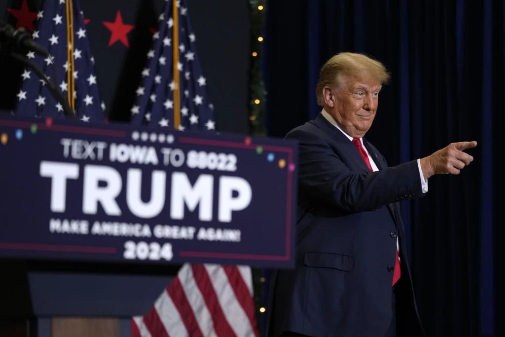 Former President Donald Trump in Iowa. Photo / AP