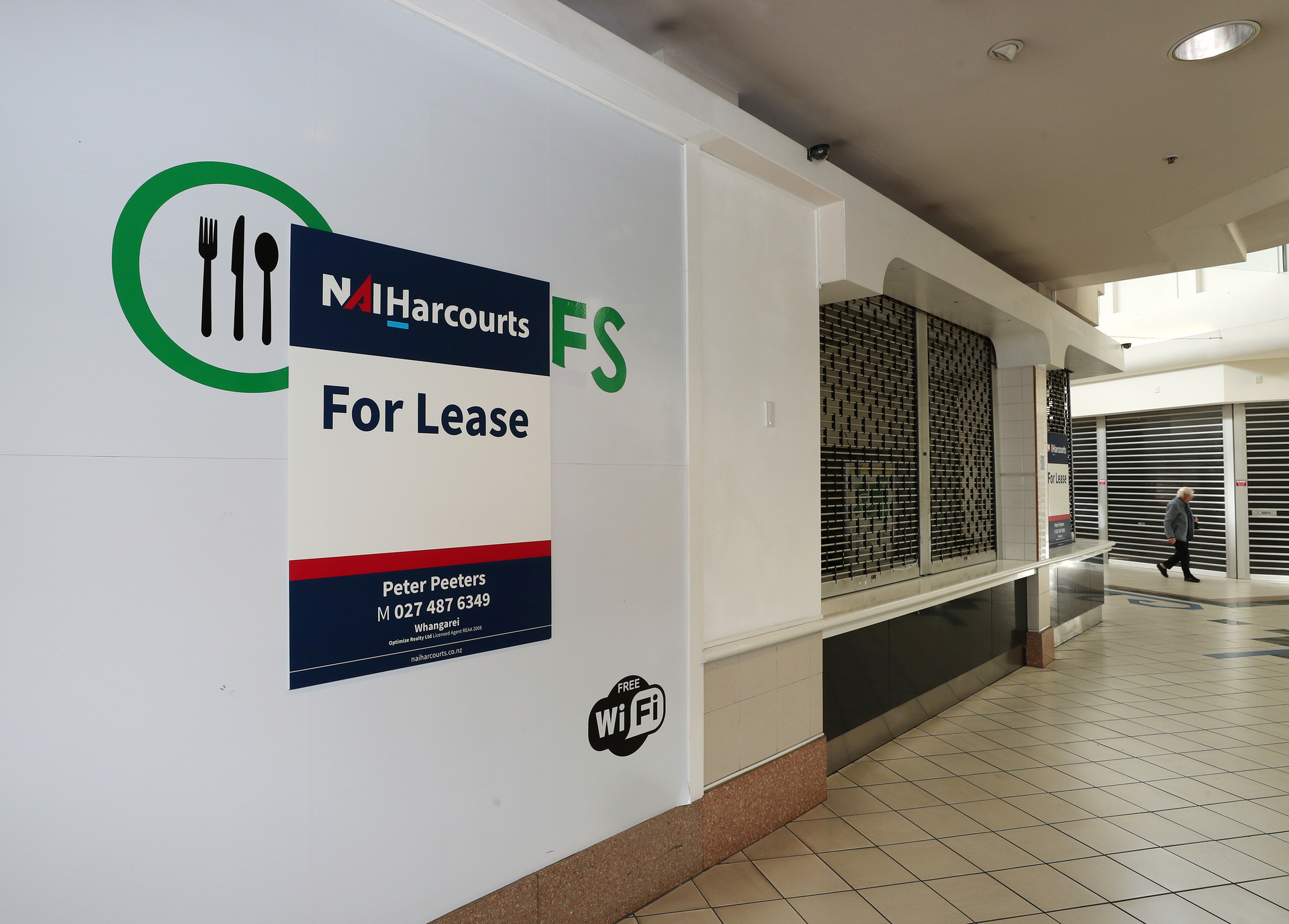 What used to be a busy food court is now a quiet place in the Strand Shopping Centre. Photo / Michael Cunningham