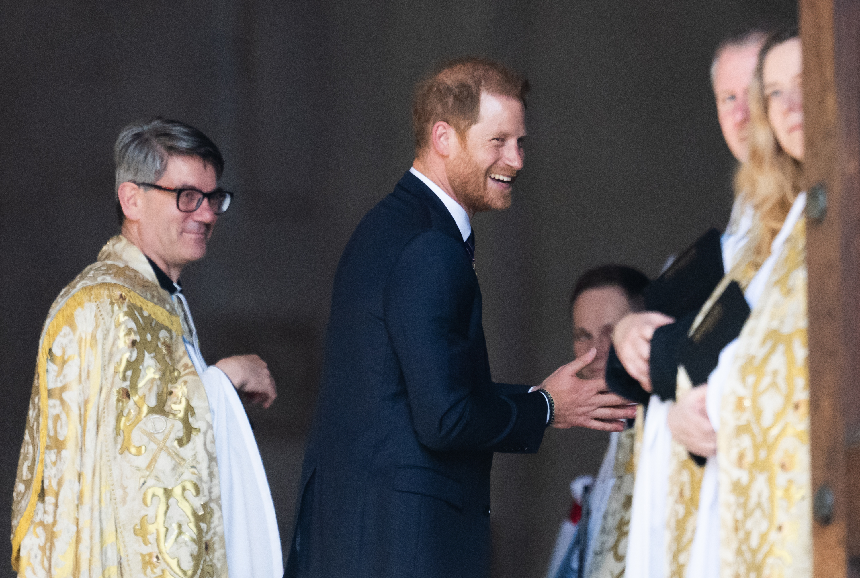 The Duke greets guests ahead of taking his seat among the congregation. Photo / Getty Images