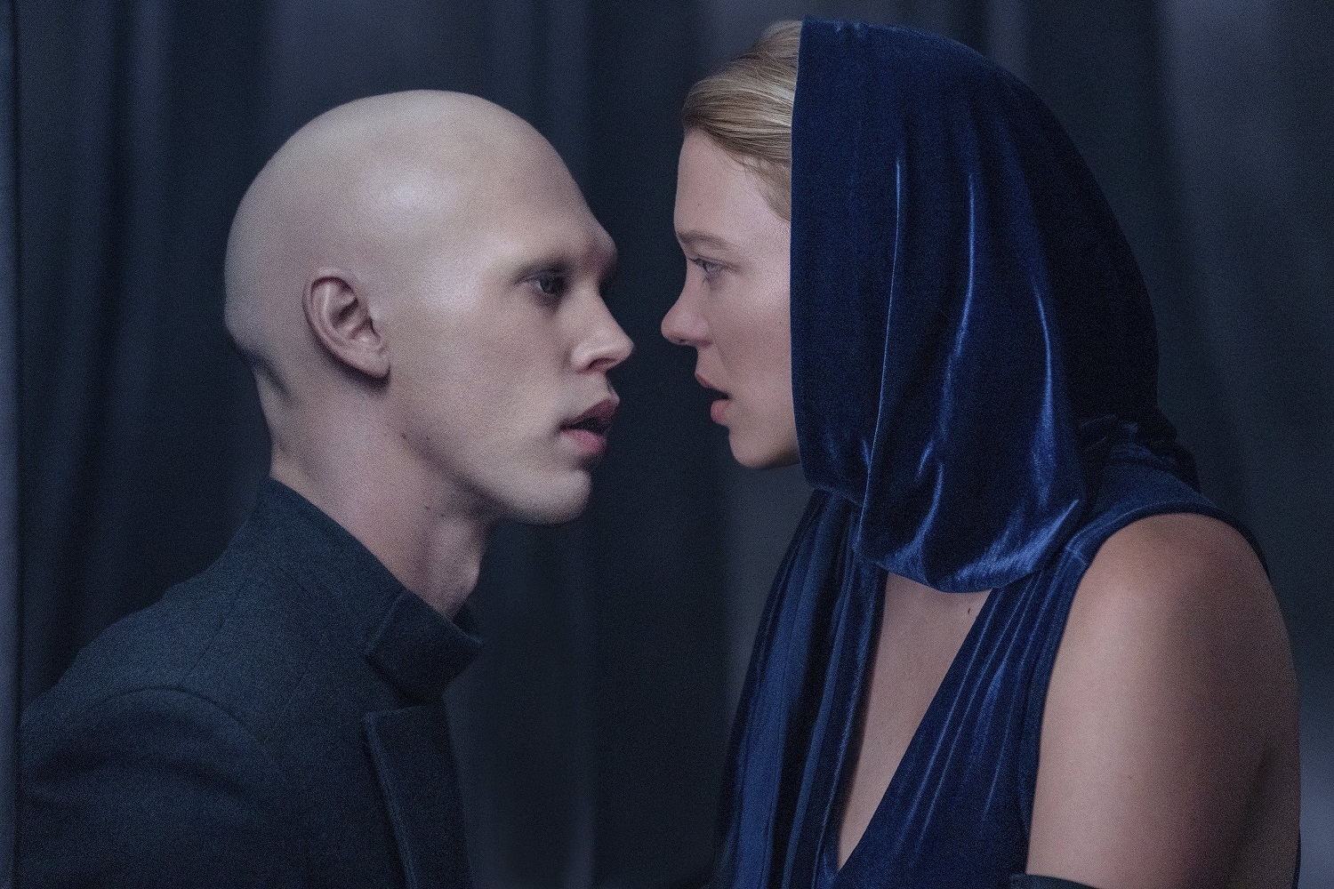 Austin Butler and Léa Seydoux, who play Feyd-Rautha Harkonnen and Lady Margot Fenring, in a scene from Dune: Part Two. Photo / AP