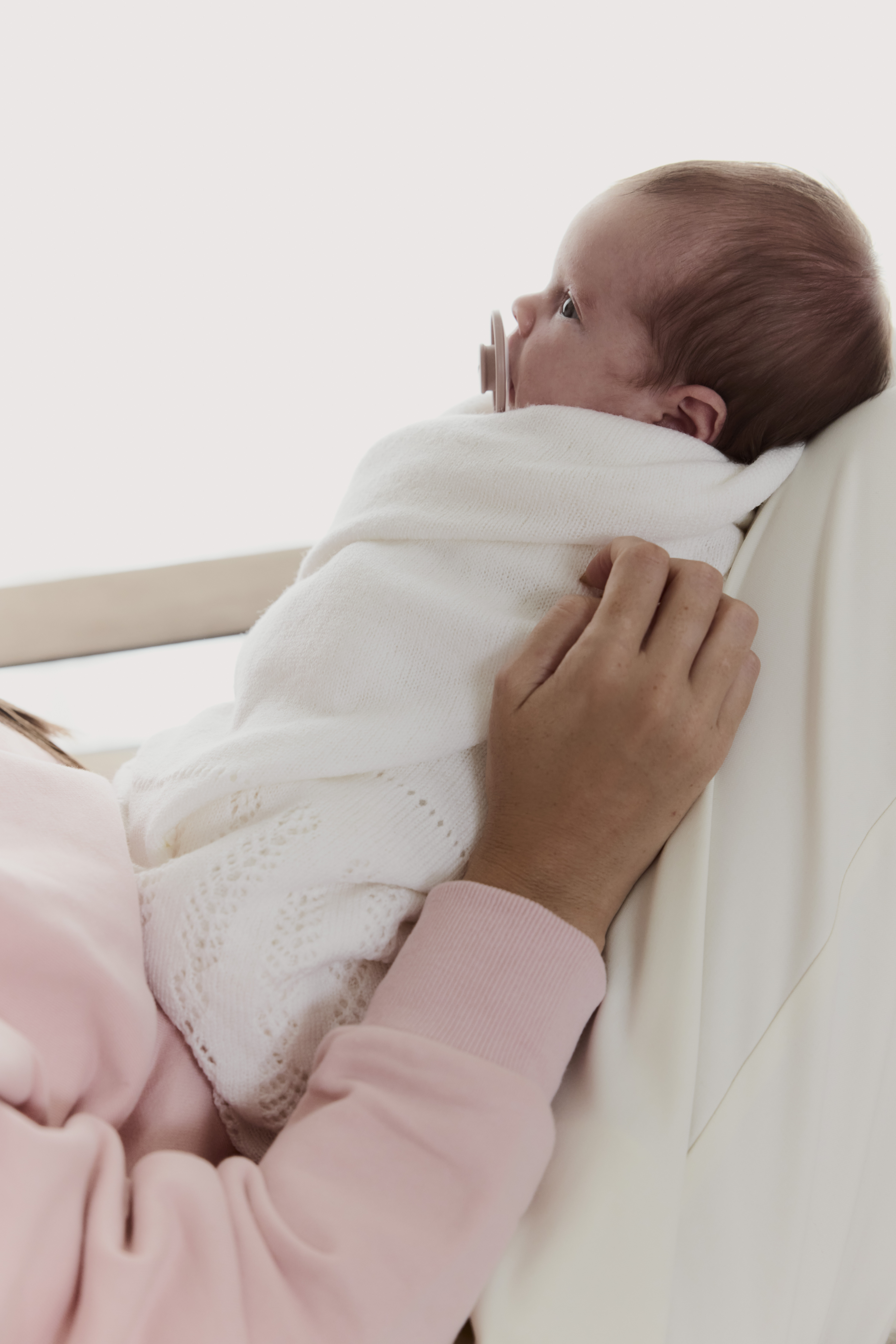 Six-week-old Noa Mowbray, daughter of Jaimee Lupton and Nick Mowbray.