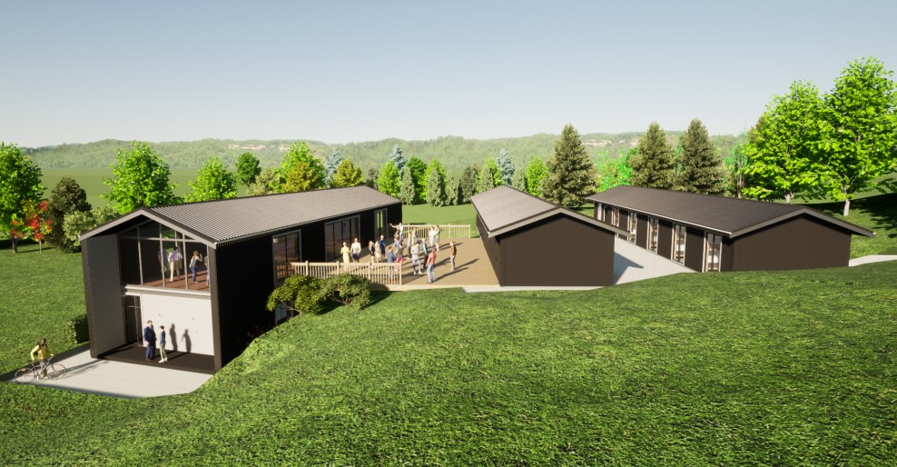 An early artist's impression of the upgraded Pātua Outdoor Education and Recreation outdoor education facilities. Image / Tohi Henry & Peter Ogle
