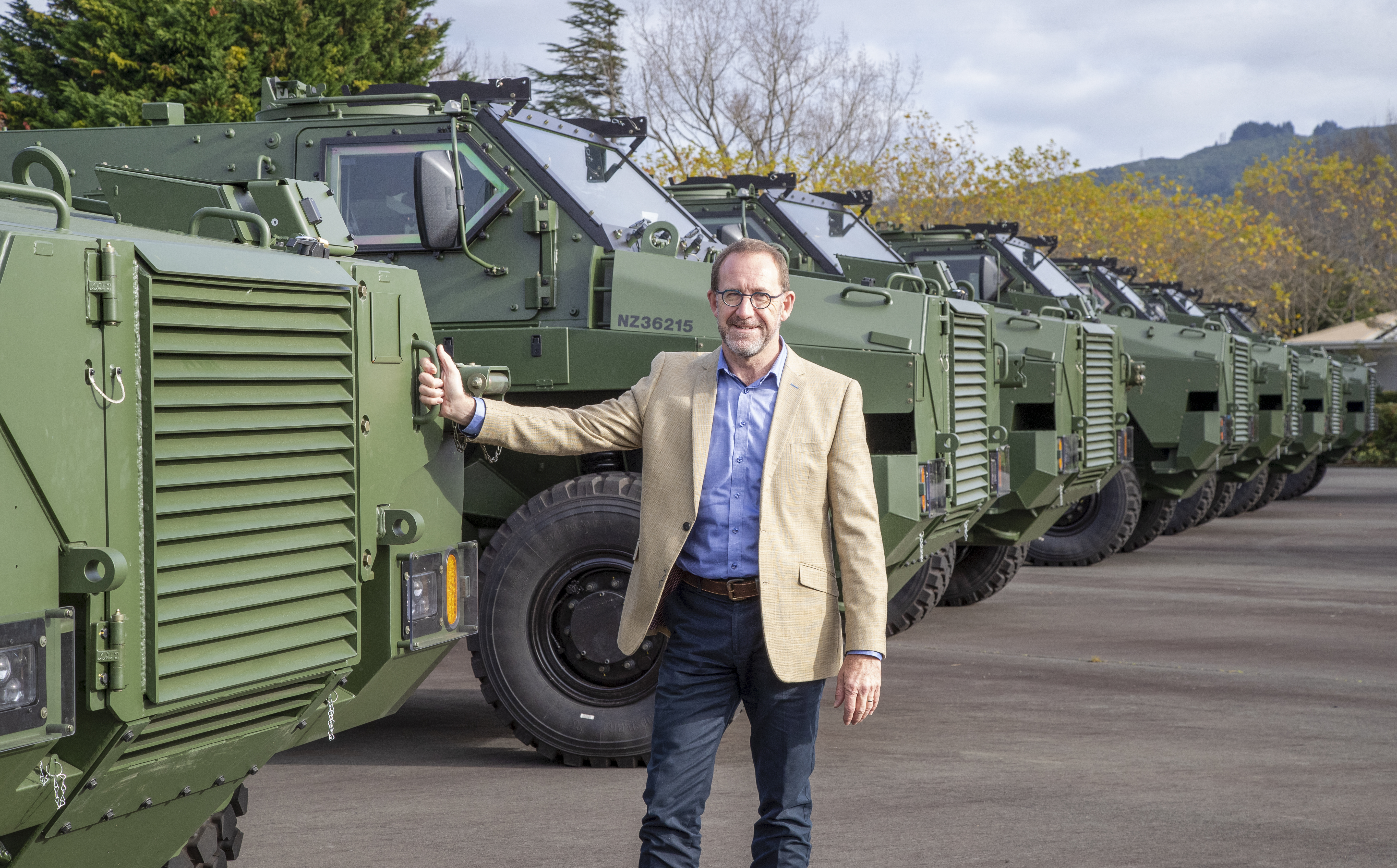 Fresh from inspecting new Bushmaster vehicles at Trentham, Defence Minister Andrew Little is heading to Singapore this week. Photo / Mark Mitchell