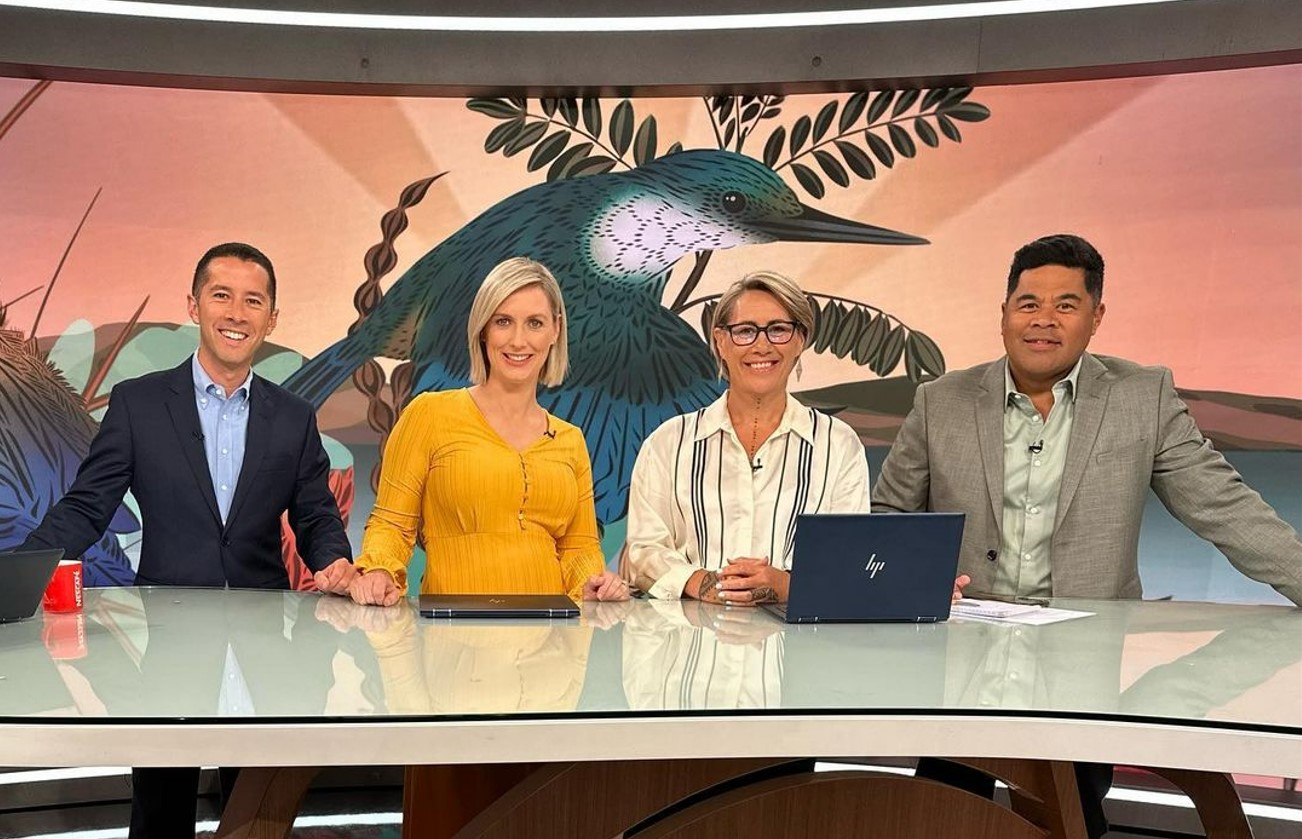 Chris Chang, Anna Burns-Francis, Jenny-May Clarkson and Daniel Faitaua. Photo / Instagram @breakfaston1