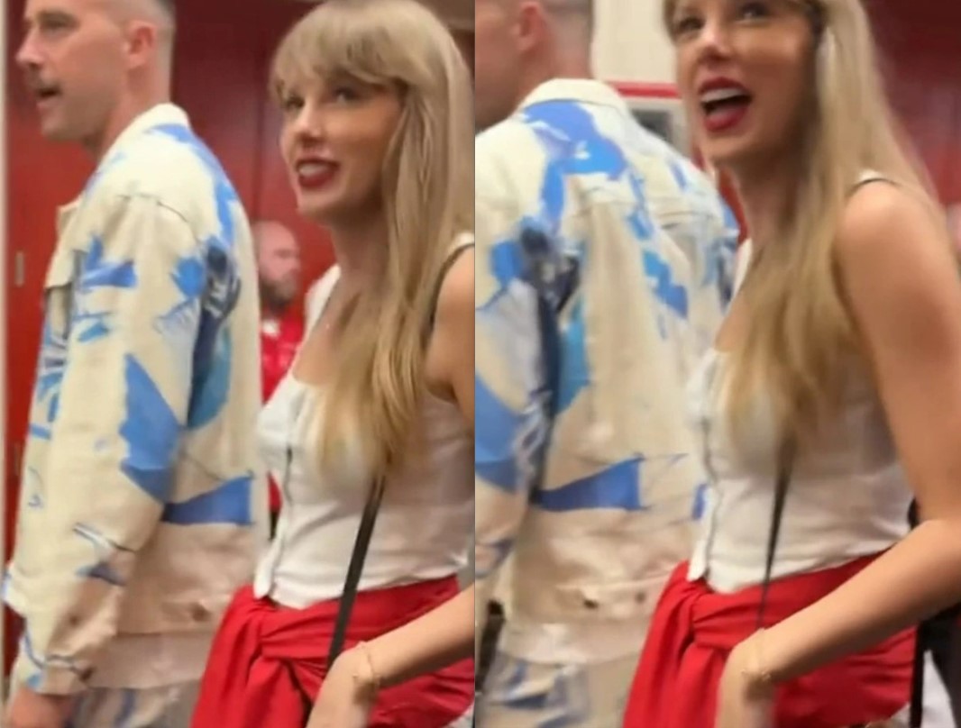 Taylor Swift and Travis Kelce were spotted after the game. Photo / TikTok