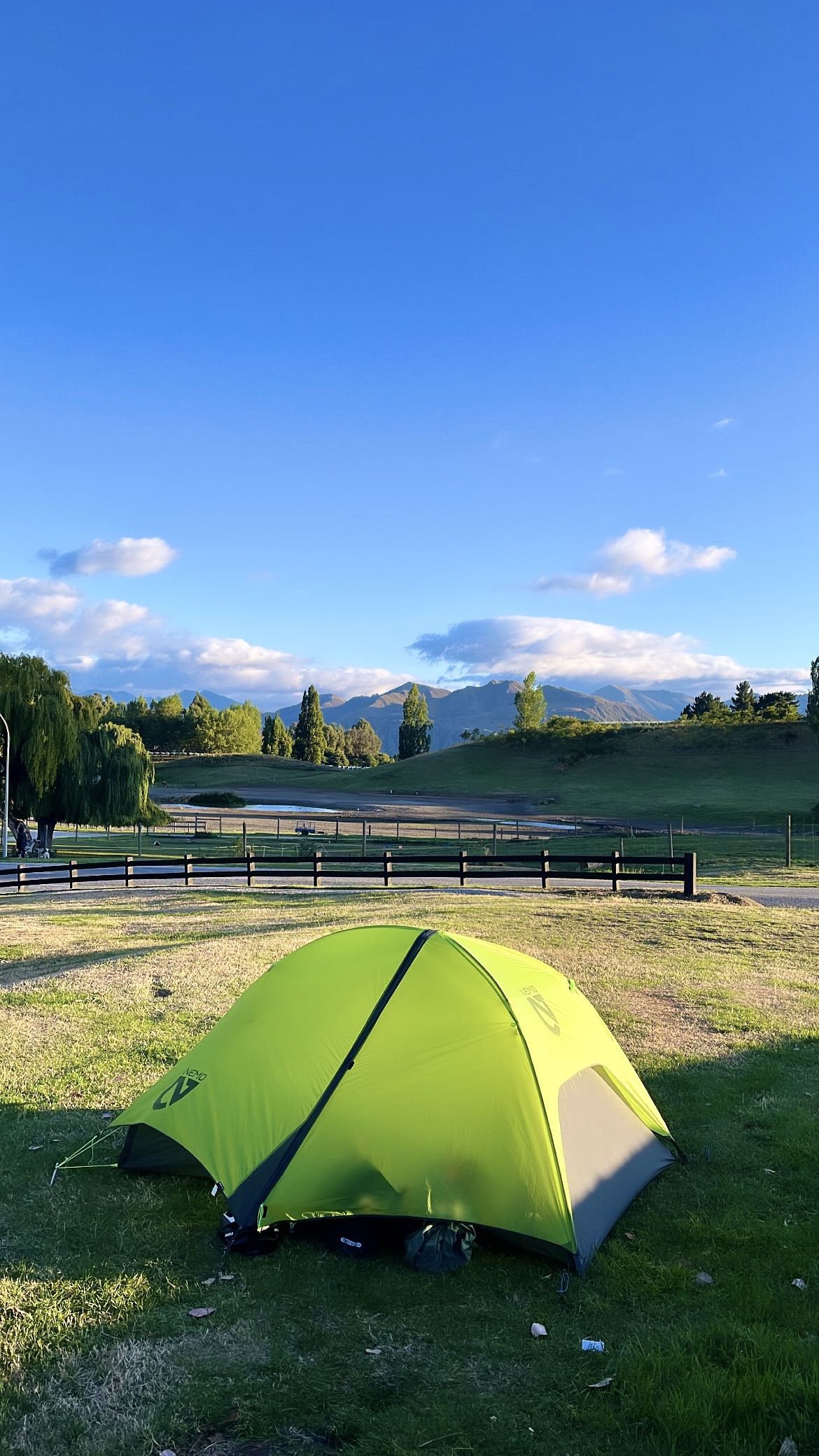 Ride along the picturesque Lake Hawea River trail to Wānaka and camp overnight. Photo / Tsewang Nuru Sherpa