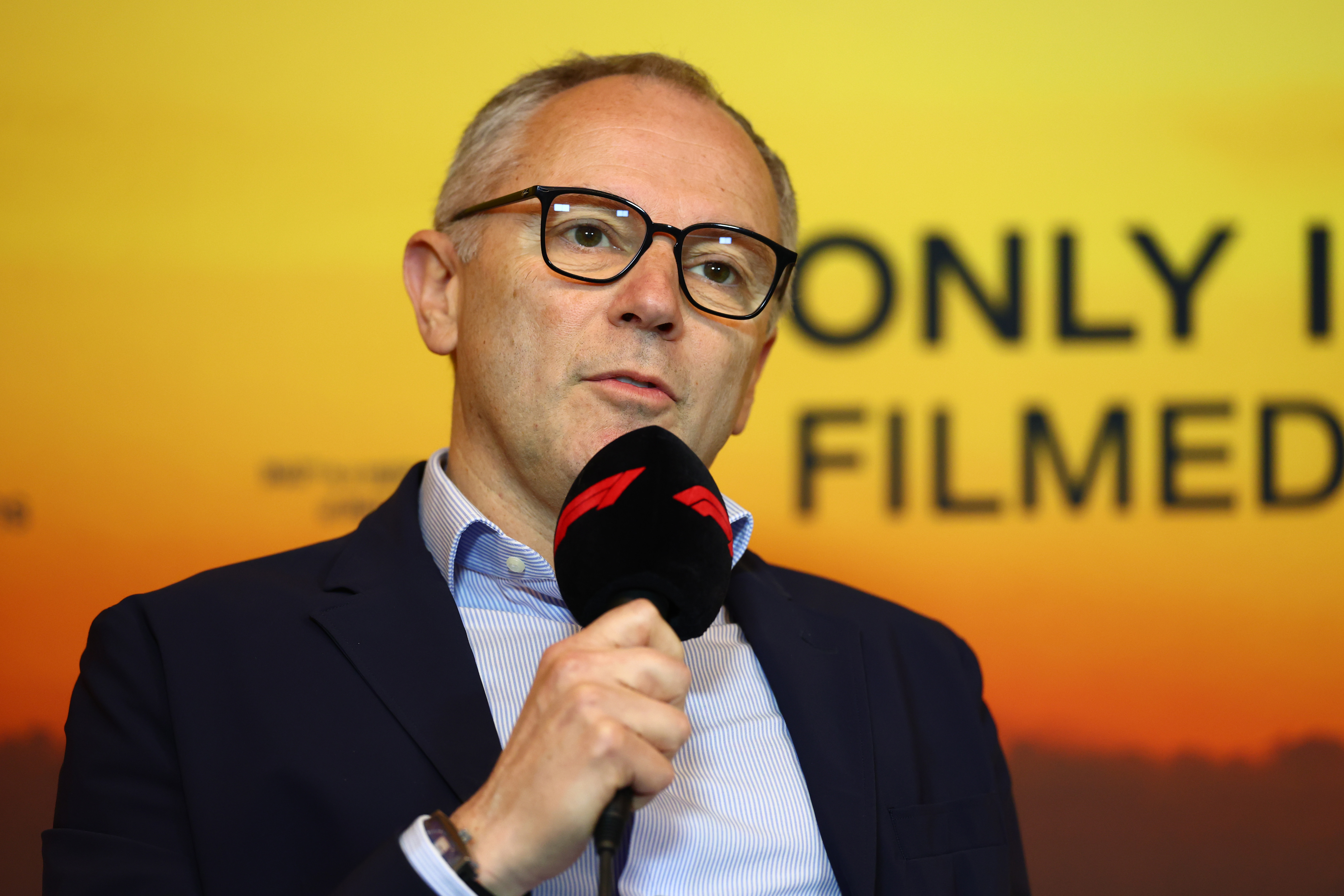 Stefano Domenicali emphasised safety and monitoring, stating races are not currently in danger. Photo / Getty Images