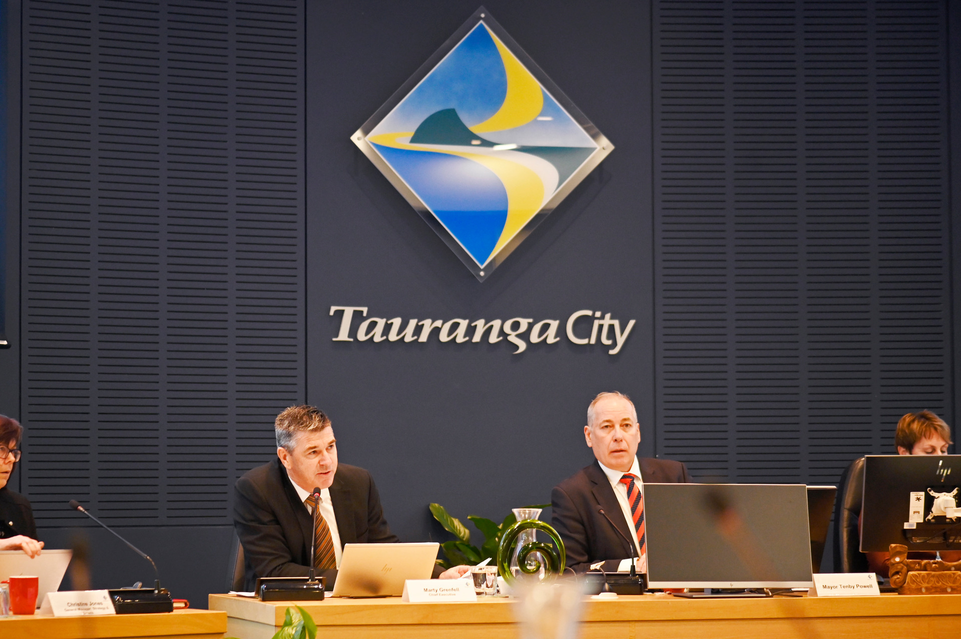 Tauranga City Council chief executive Marty Grenfell and mayor Tenby Powell. Photo / File