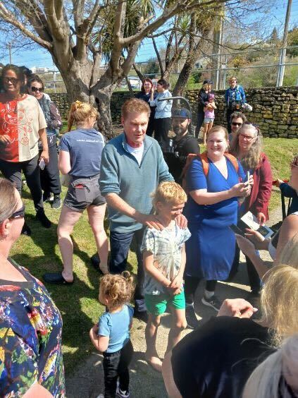 Fans had a chance to take photos and get signatures from David Hasselhoff after his gumboot throw. Photo/ Ben Caldwell.