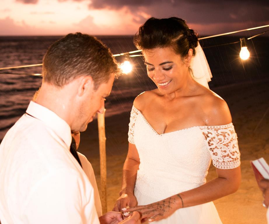 Ladi6 and Parks on their wedding day in Samoa. 